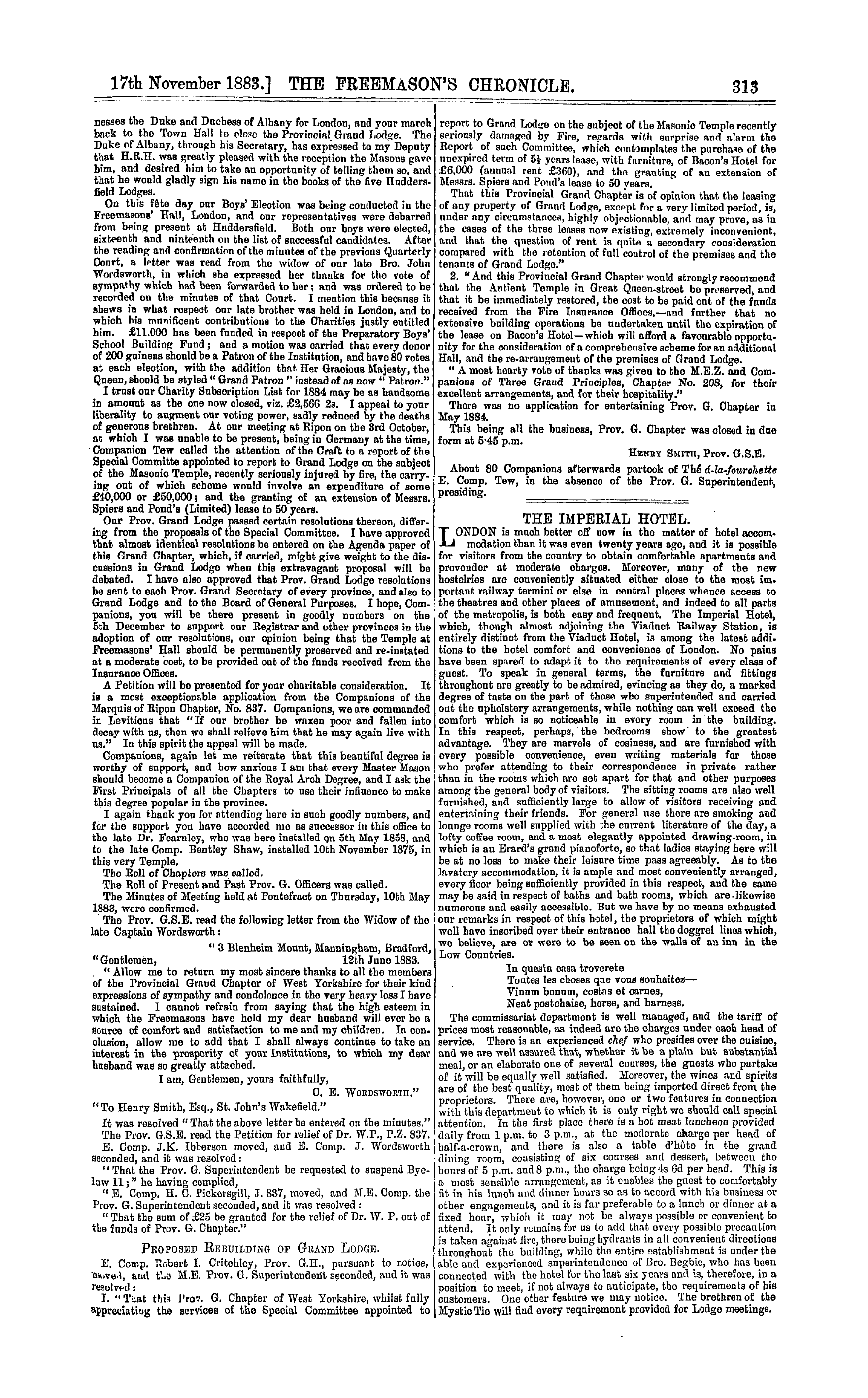 The Freemason's Chronicle: 1883-11-17: 9