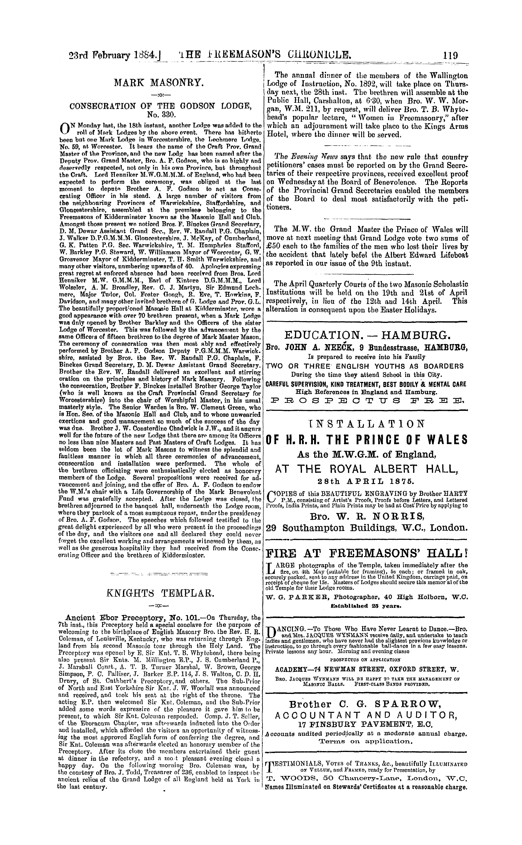 The Freemason's Chronicle: 1884-02-23: 7