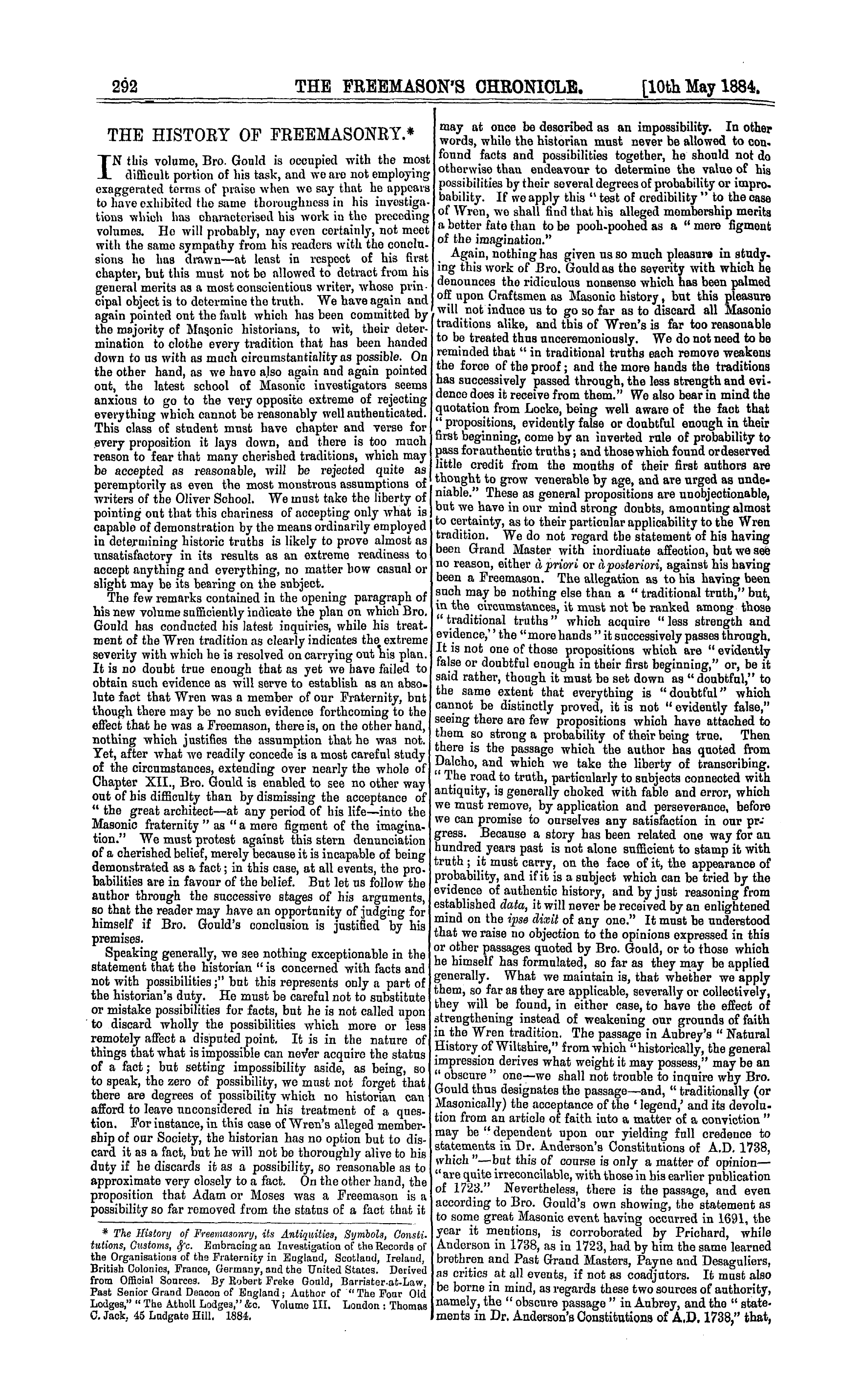 The Freemason's Chronicle: 1884-05-10: 4