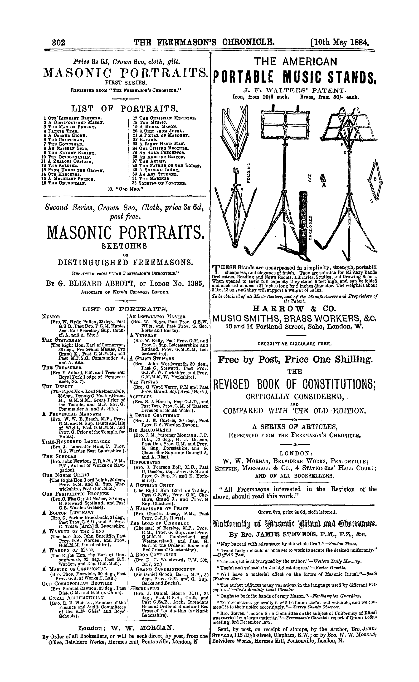 The Freemason's Chronicle: 1884-05-10 - Ad01404