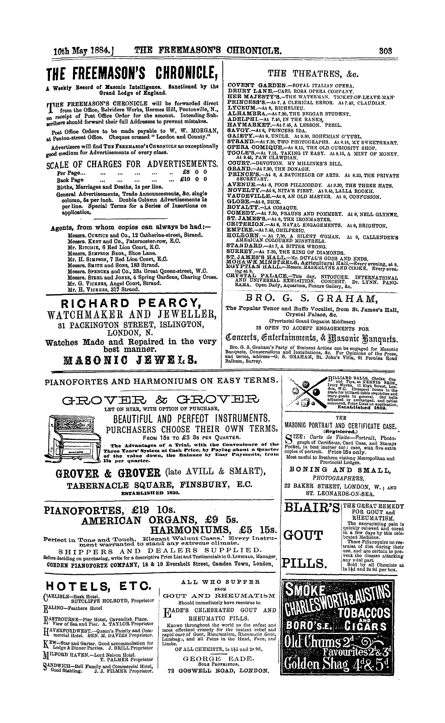 The Freemason's Chronicle: 1884-05-10 - Ad01507