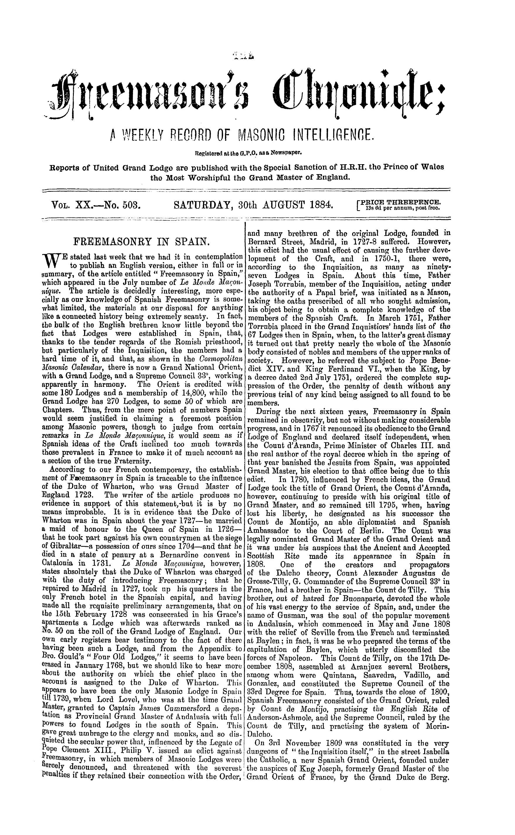 The Freemason's Chronicle