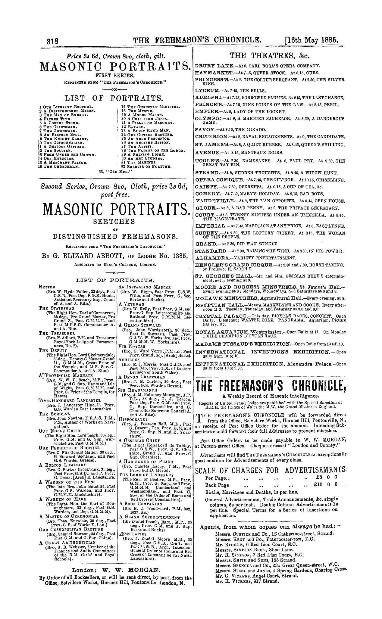 The Freemason's Chronicle: 1885-05-16 - Ad01402