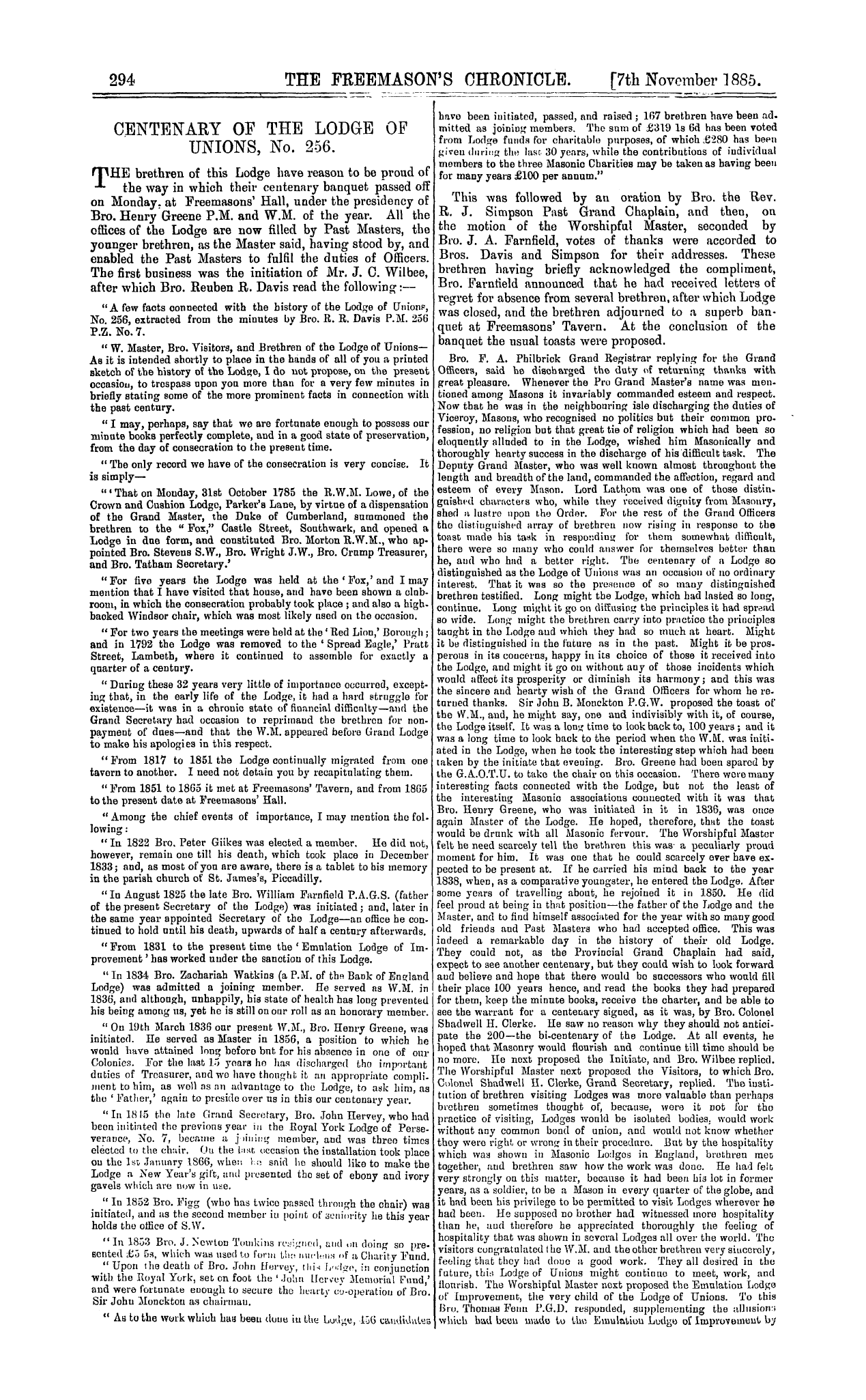 The Freemason's Chronicle: 1885-11-07: 6