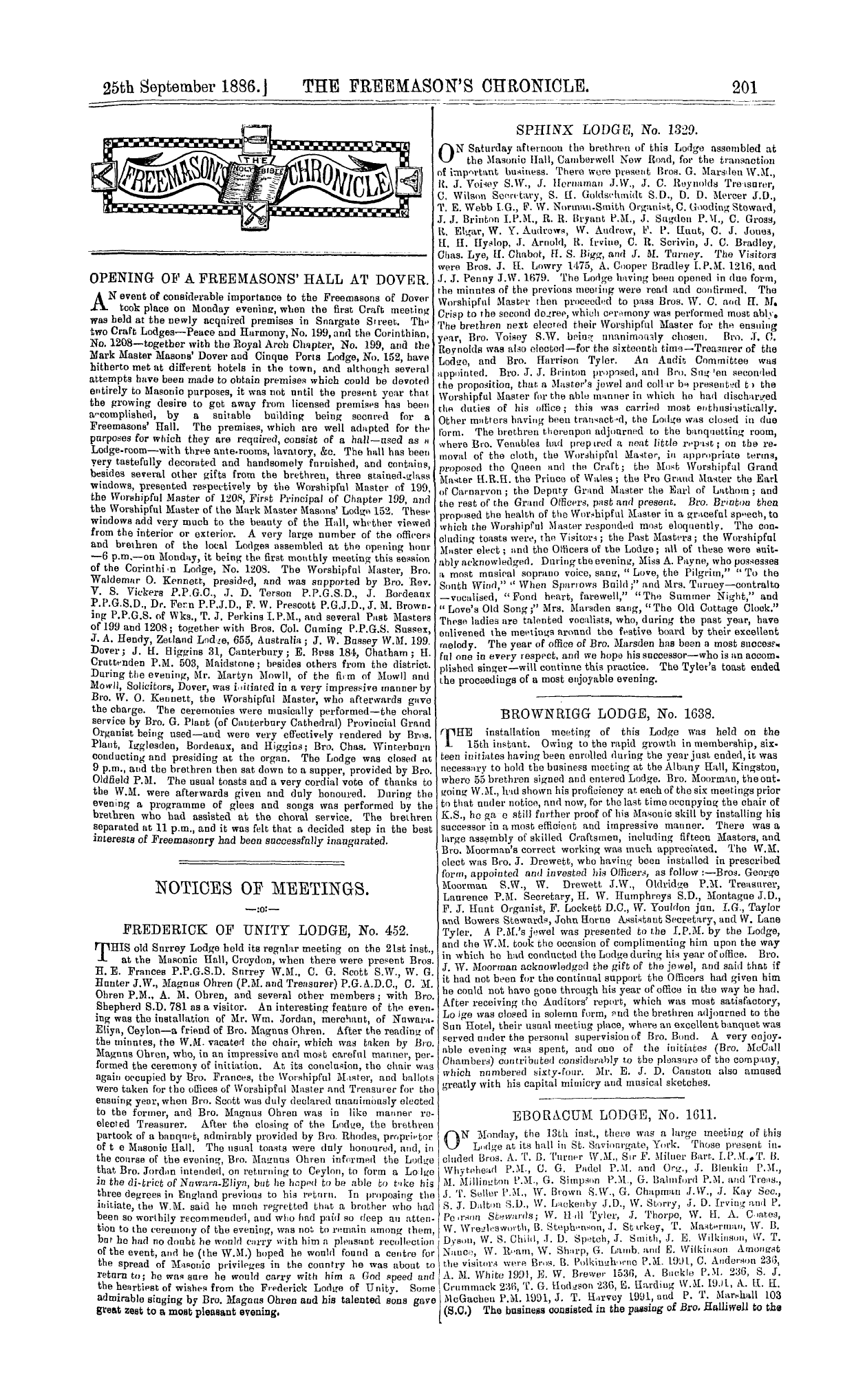 The Freemason's Chronicle: 1886-09-25: 9