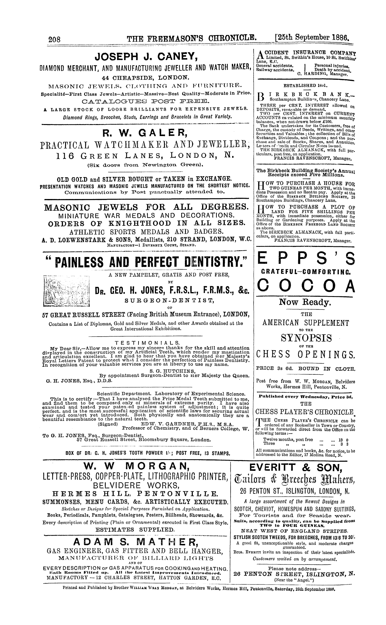 The Freemason's Chronicle: 1886-09-25: 16