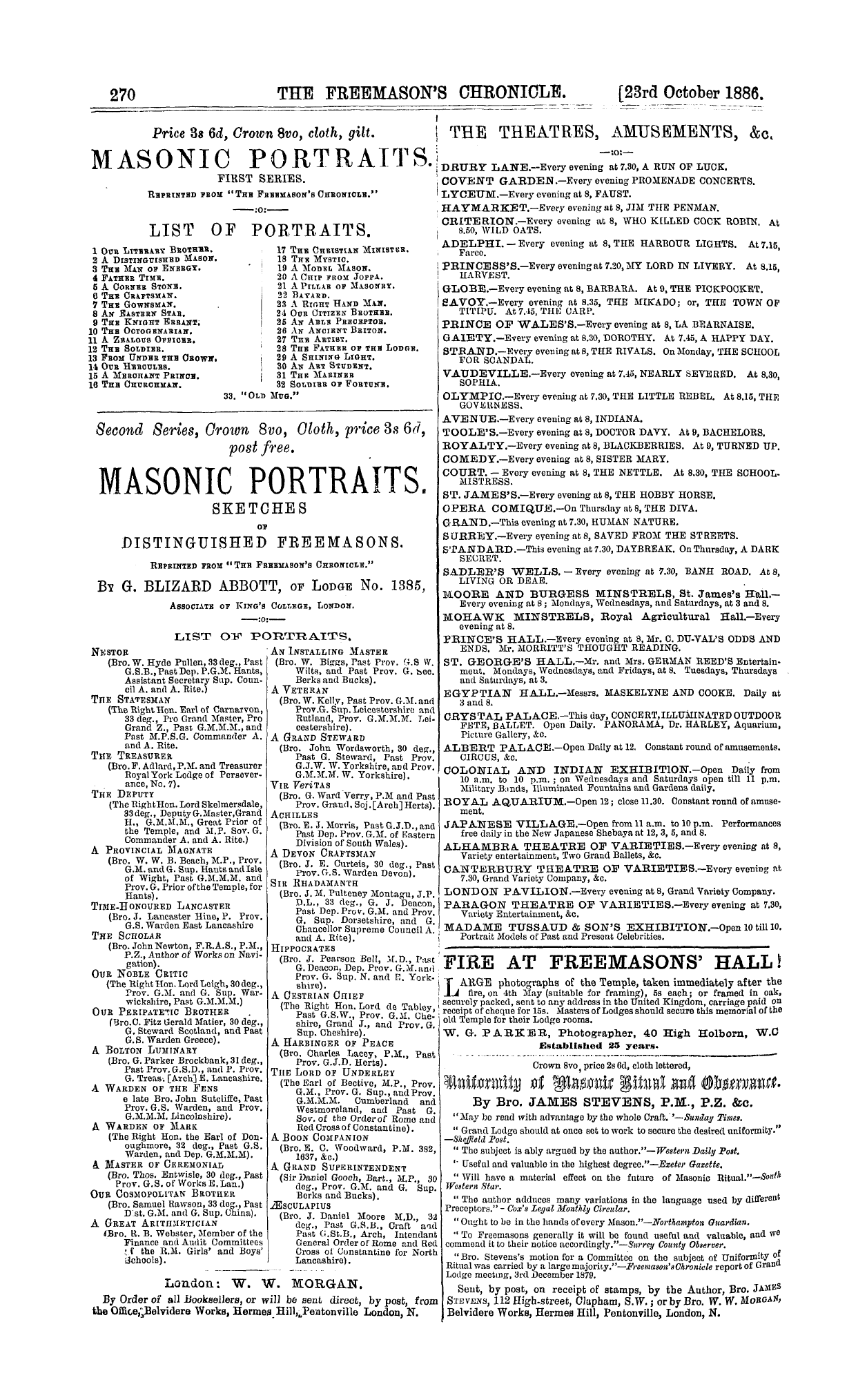 The Freemason's Chronicle: 1886-10-23 - Ad01401
