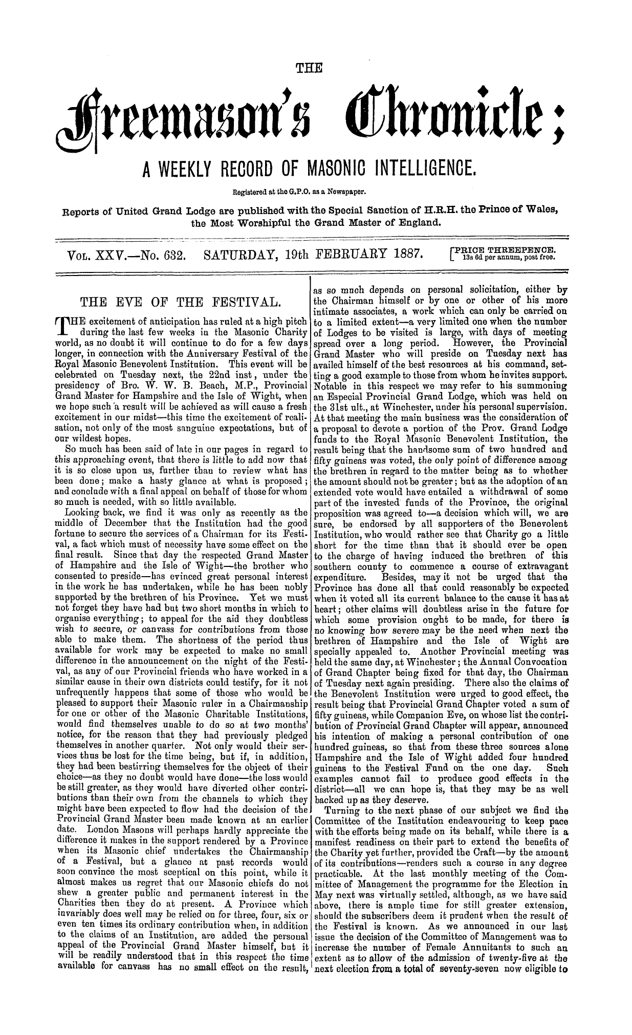 The Freemason's Chronicle