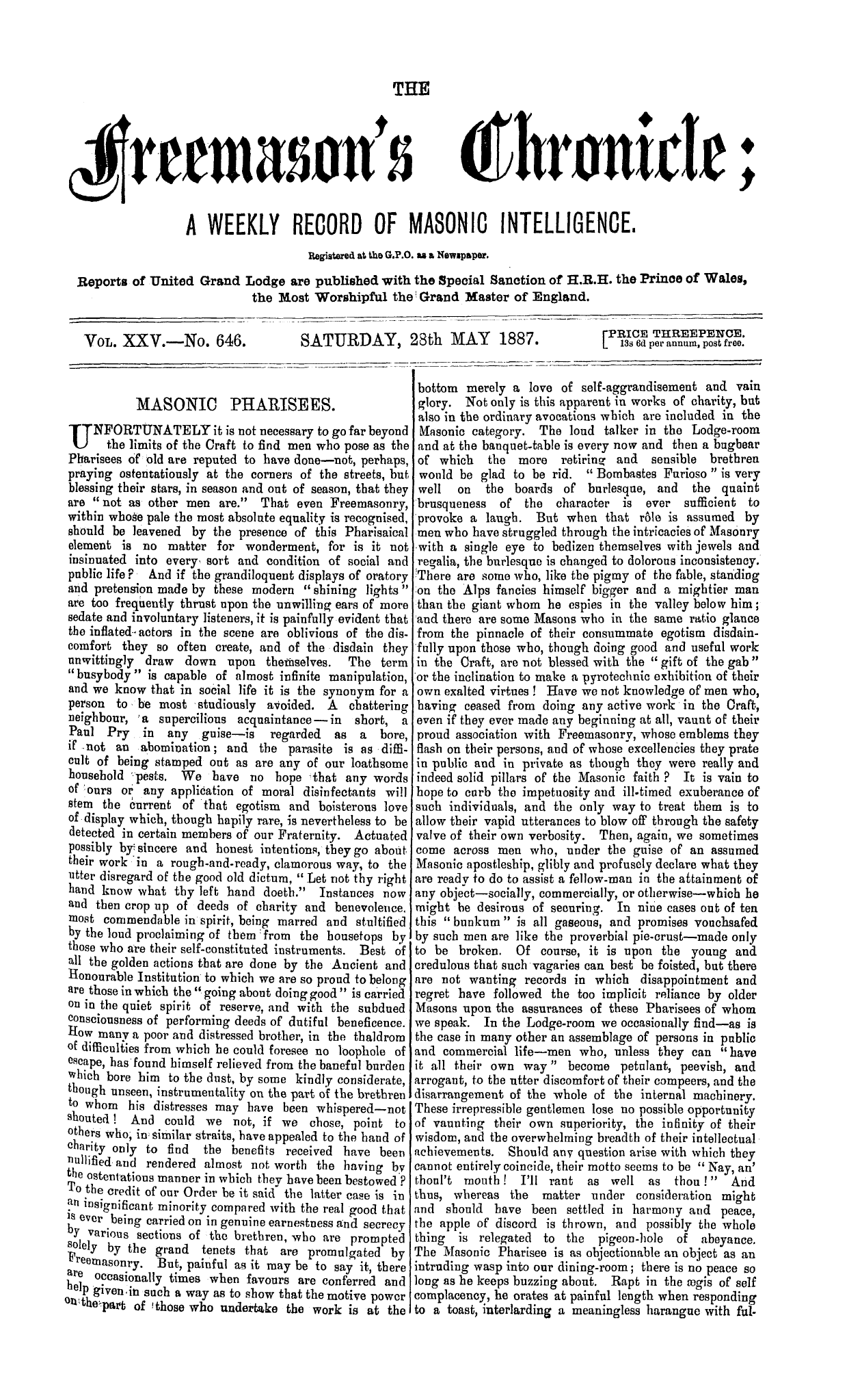 The Freemason's Chronicle