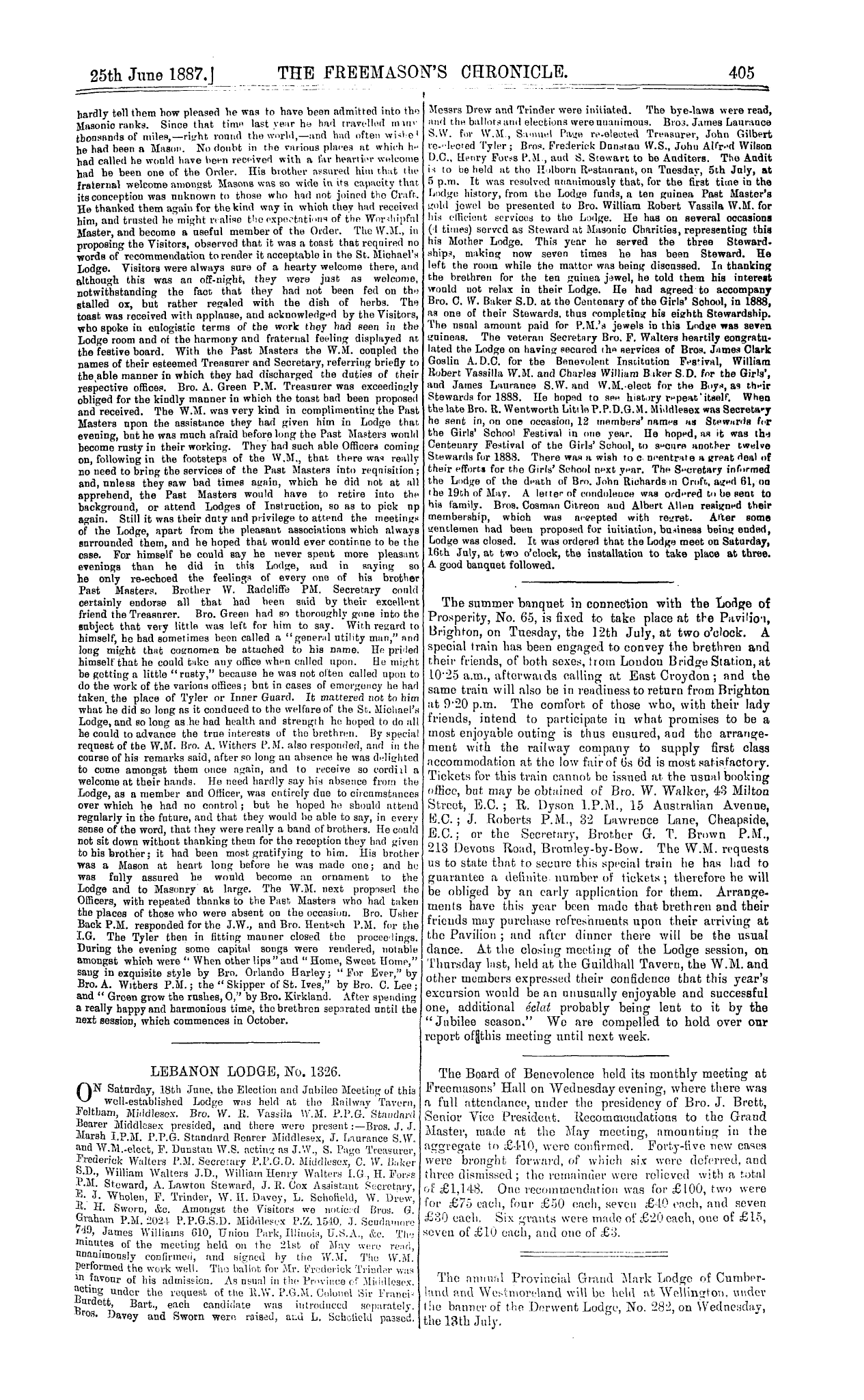 The Freemason's Chronicle: 1887-06-25: 5