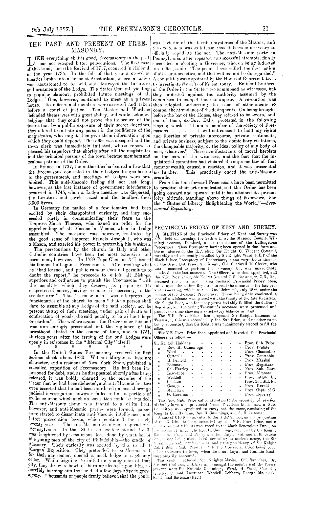 The Freemason's Chronicle: 1887-07-09: 5