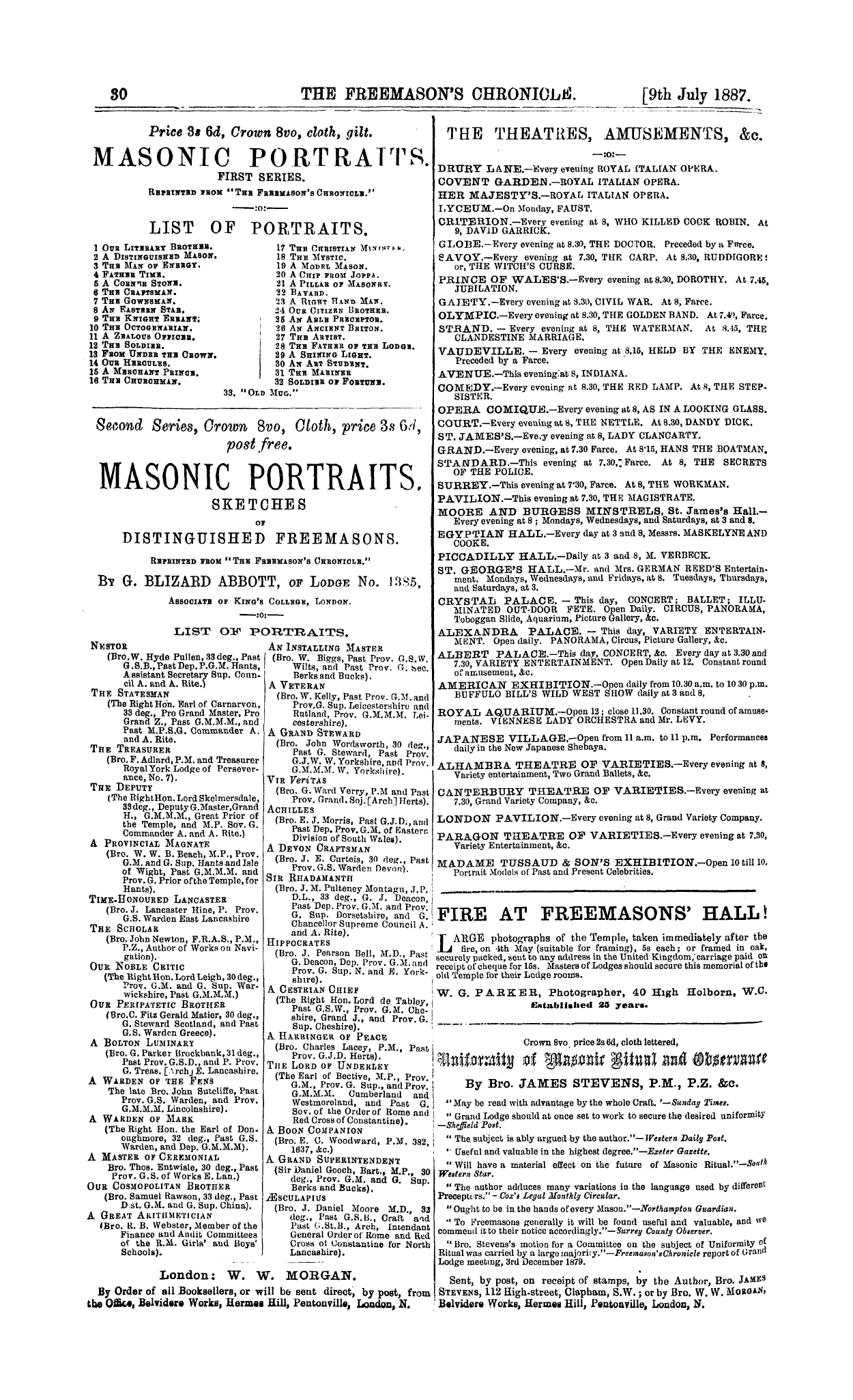 The Freemason's Chronicle: 1887-07-09 - Ad01401