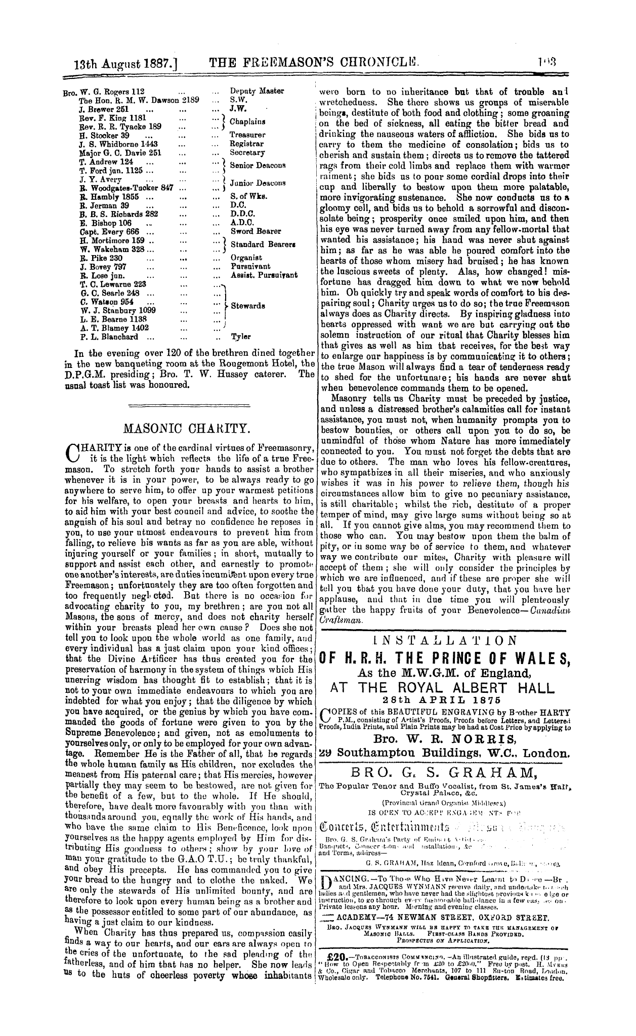 The Freemason's Chronicle: 1887-08-13: 7