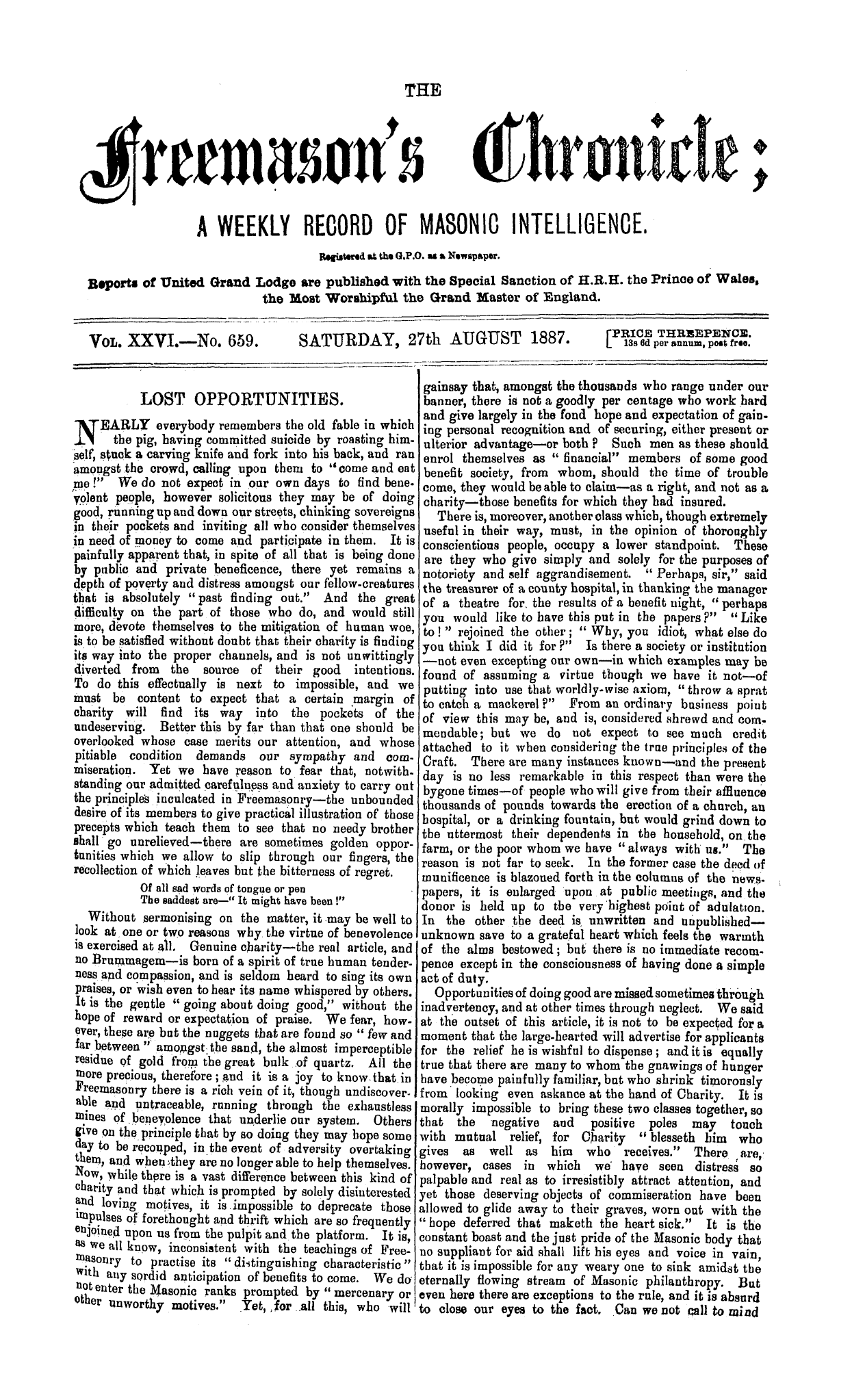 The Freemason's Chronicle
