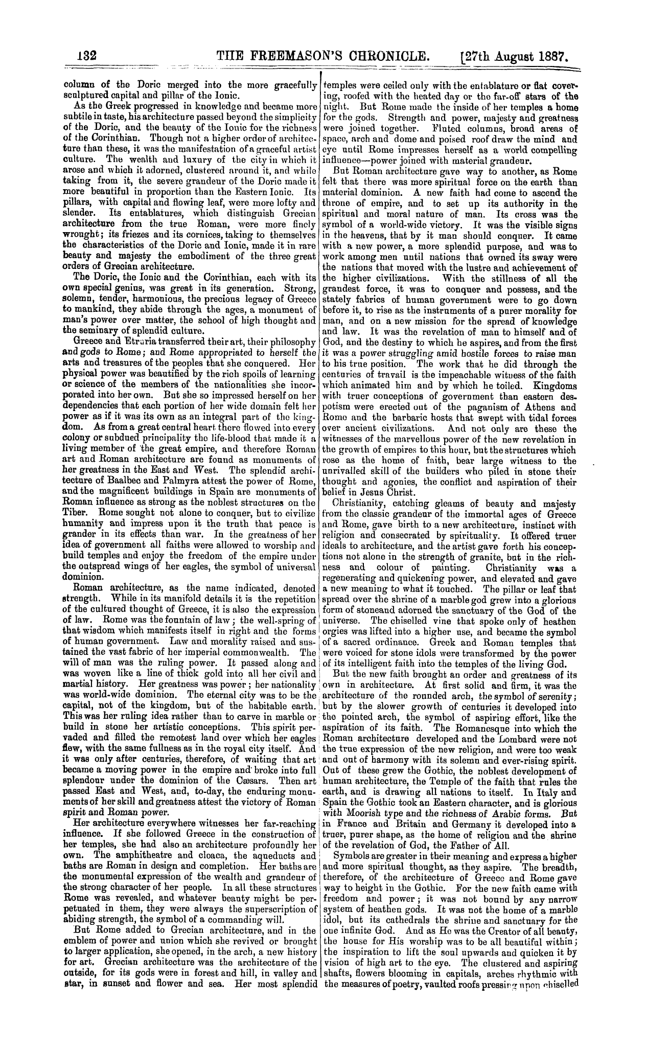 The Freemason's Chronicle: 1887-08-27 - Architecture.