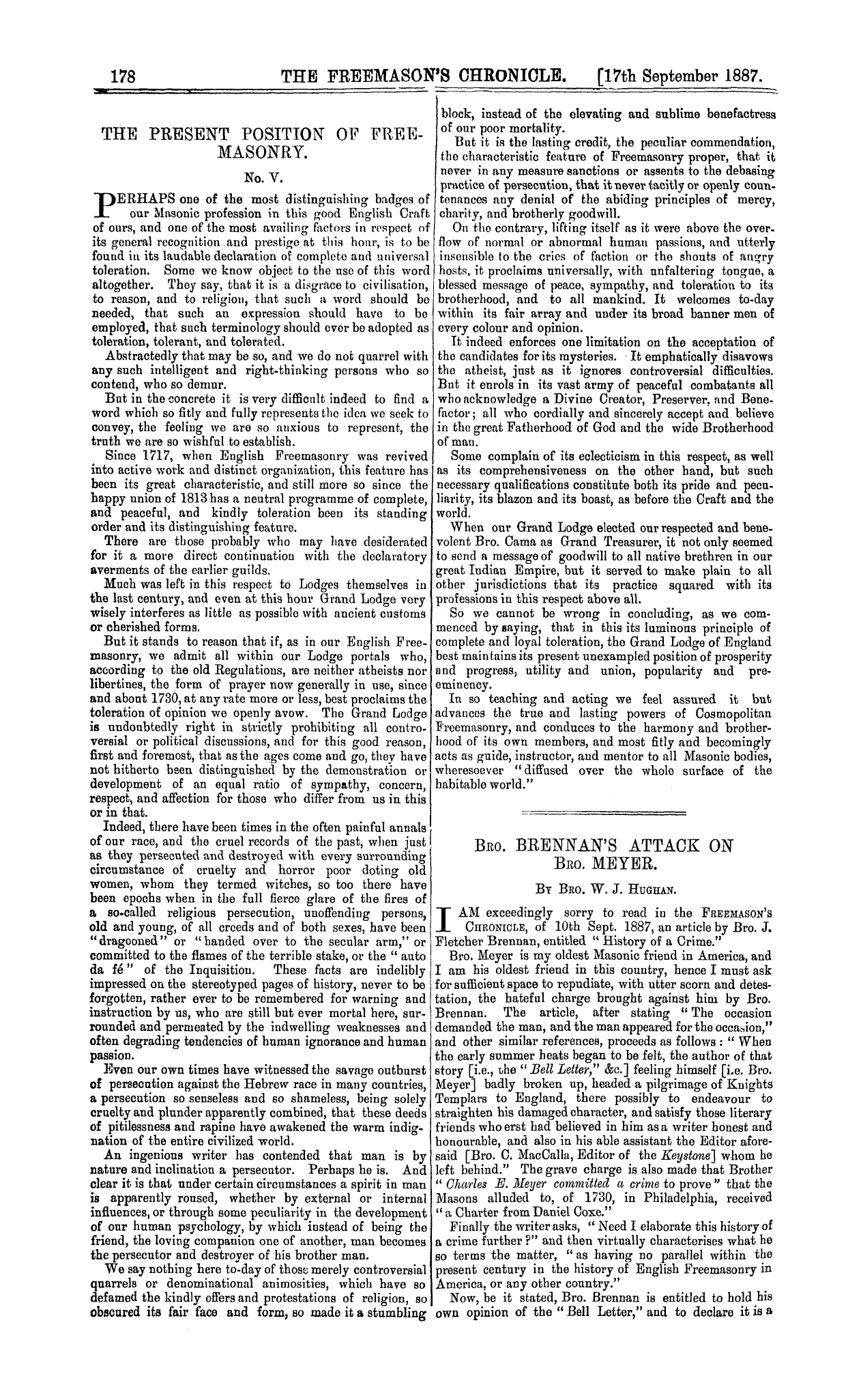 The Freemason's Chronicle: 1887-09-17: 2