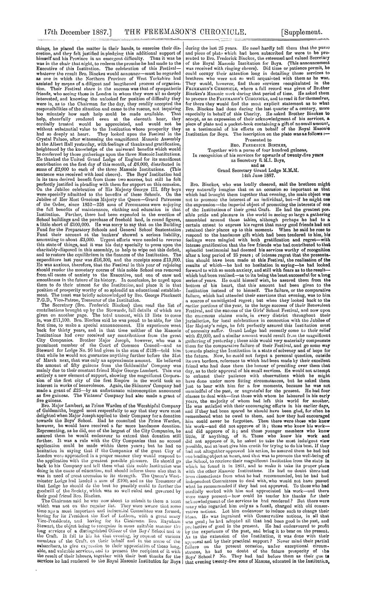 The Freemason's Chronicle: 1887-12-31: 19