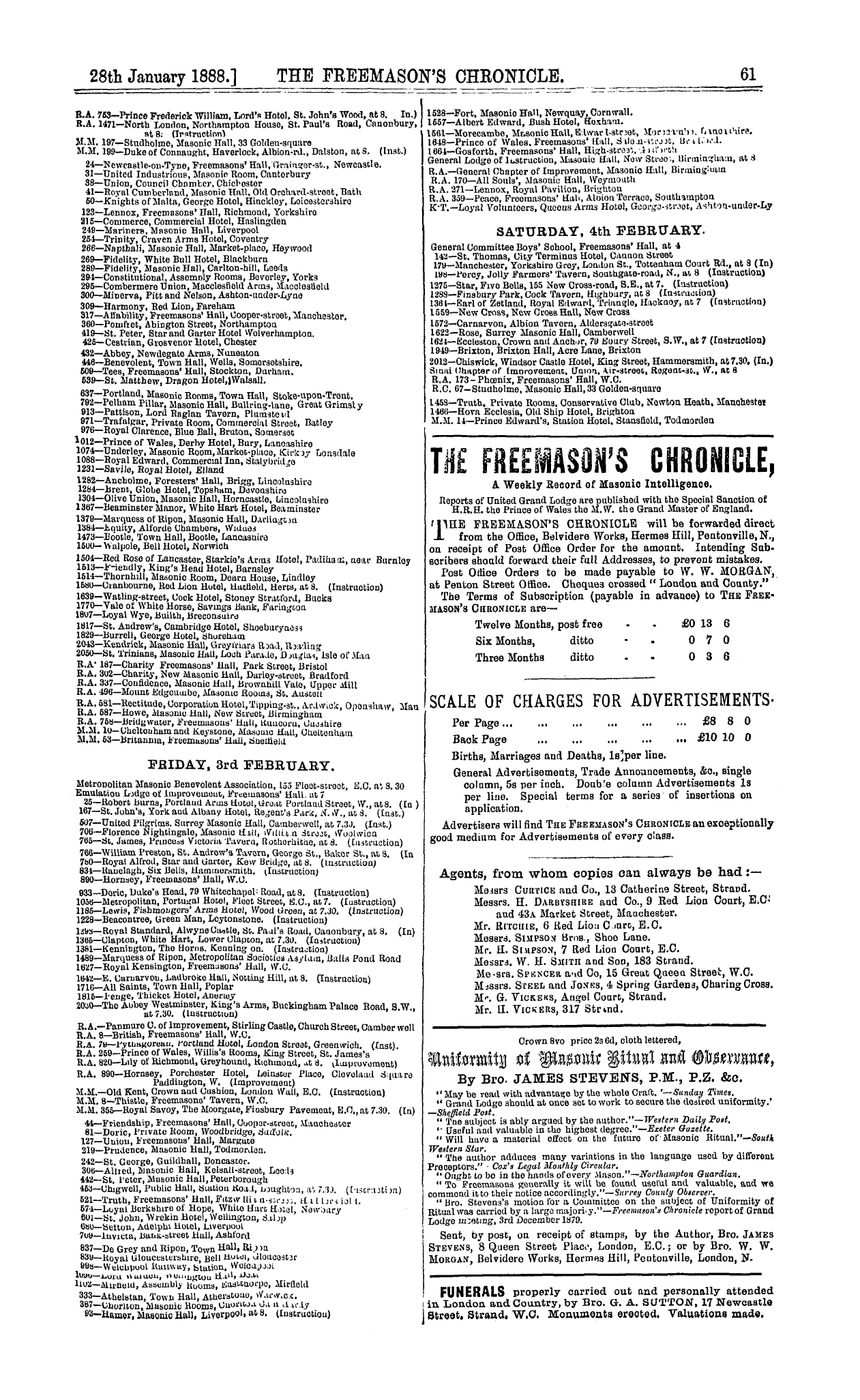 The Freemason's Chronicle: 1888-01-28 - Ad01304