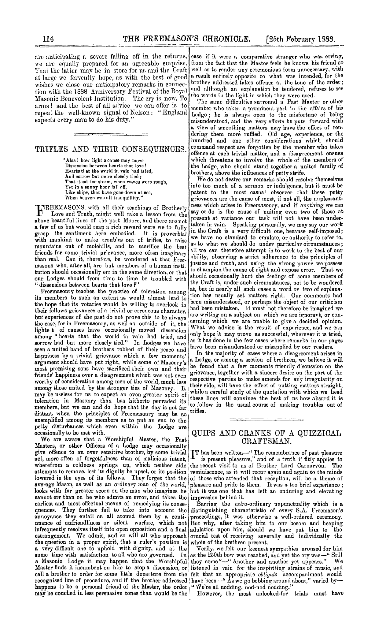The Freemason's Chronicle: 1888-02-25: 2