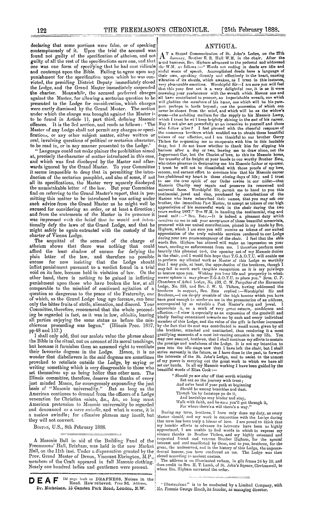 The Freemason's Chronicle: 1888-02-25: 10