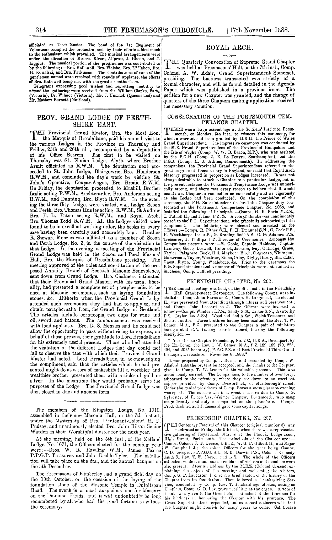 The Freemason's Chronicle: 1888-11-17 - Royal Arch.