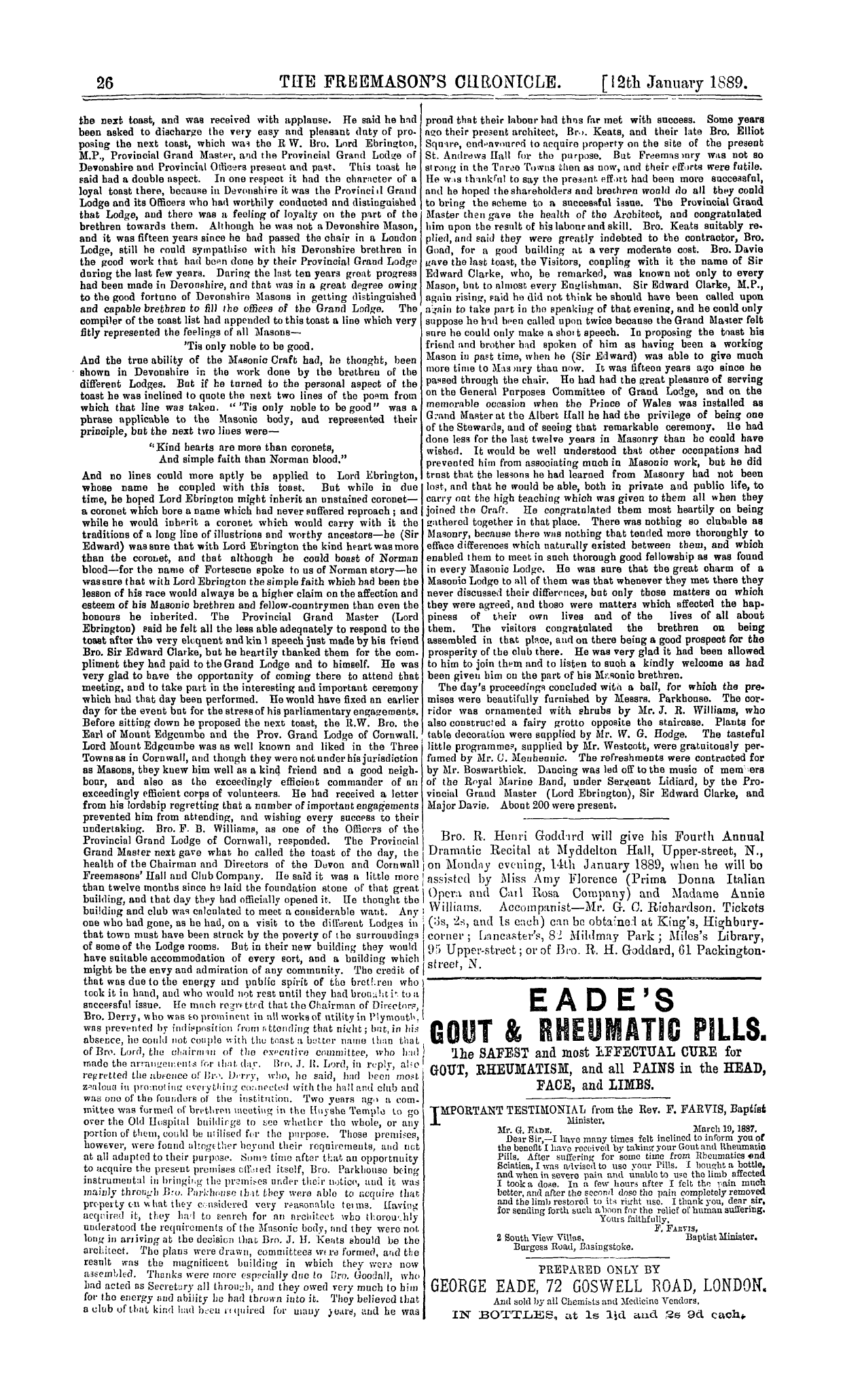 The Freemason's Chronicle: 1889-01-12: 10