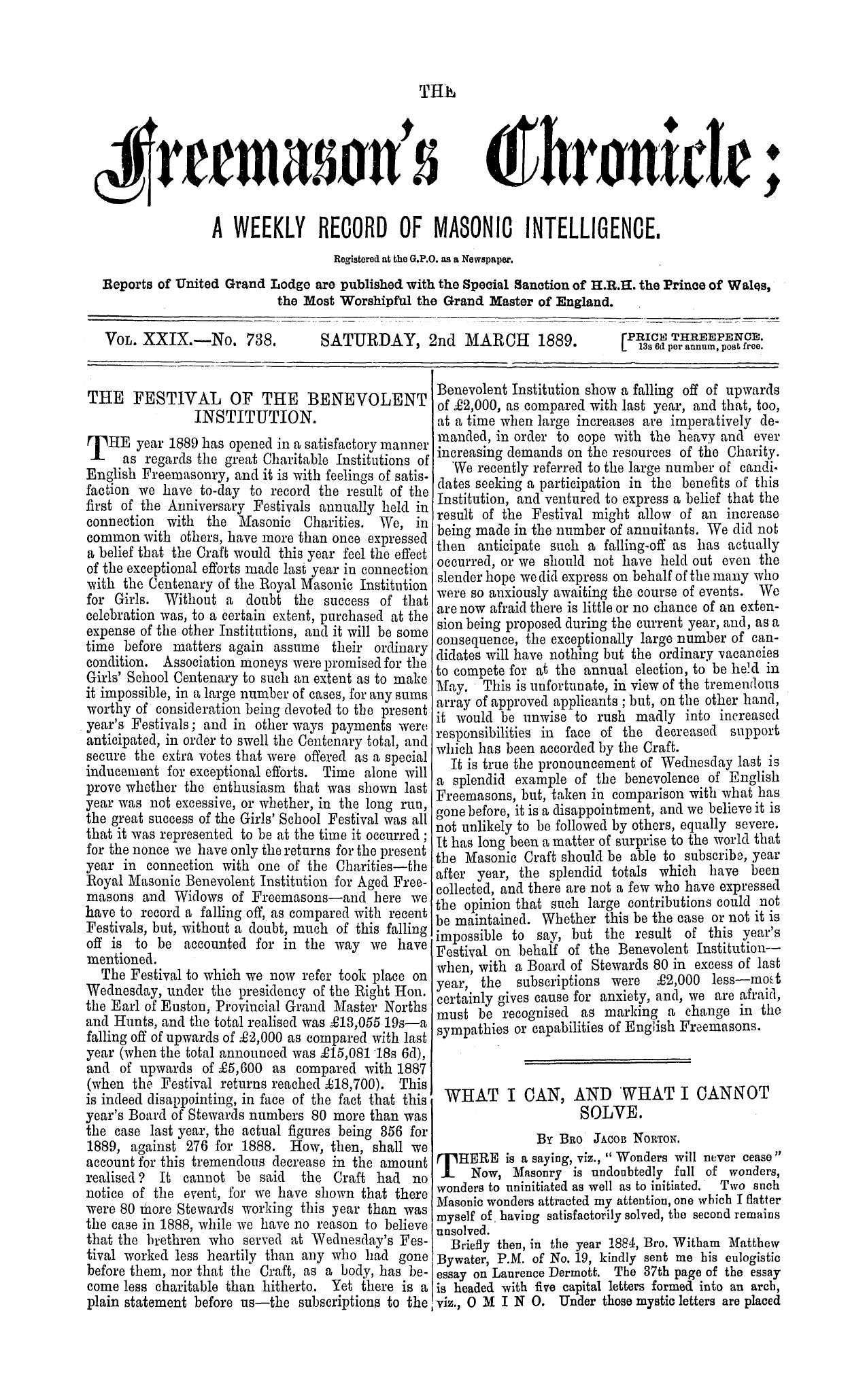 The Freemason's Chronicle