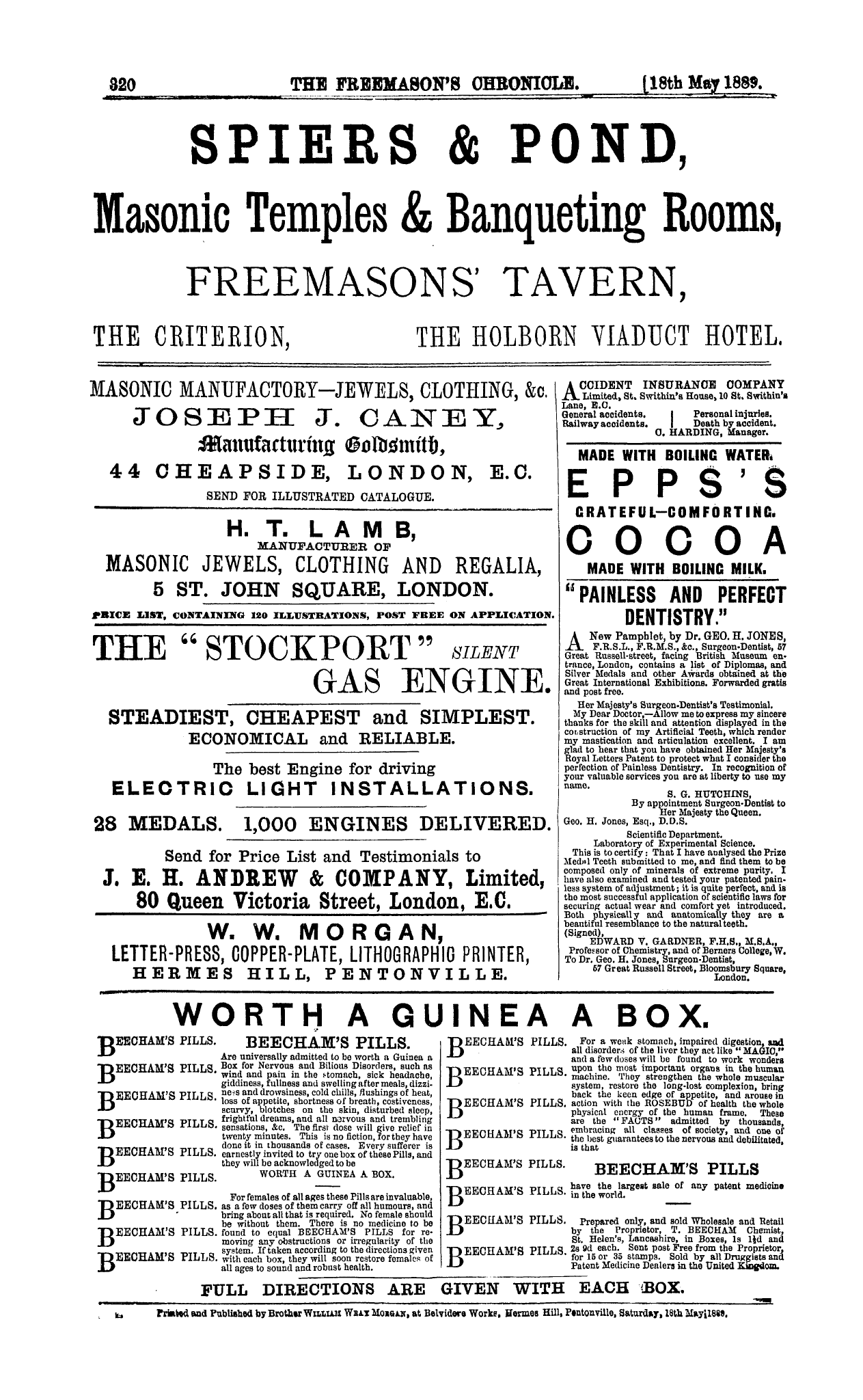 The Freemason's Chronicle: 1889-05-18 - Ad01600
