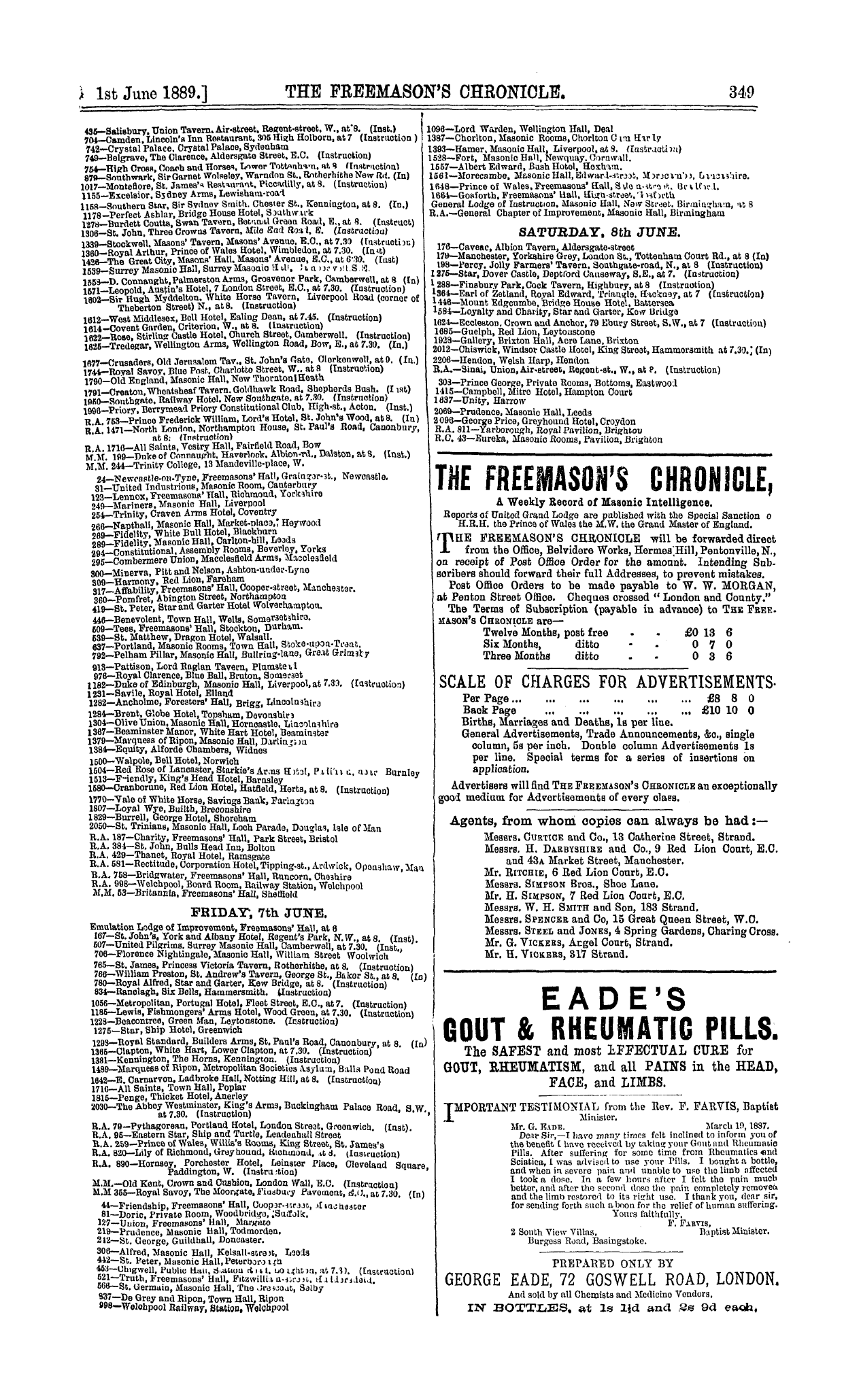 The Freemason's Chronicle: 1889-06-01 - Ad01305