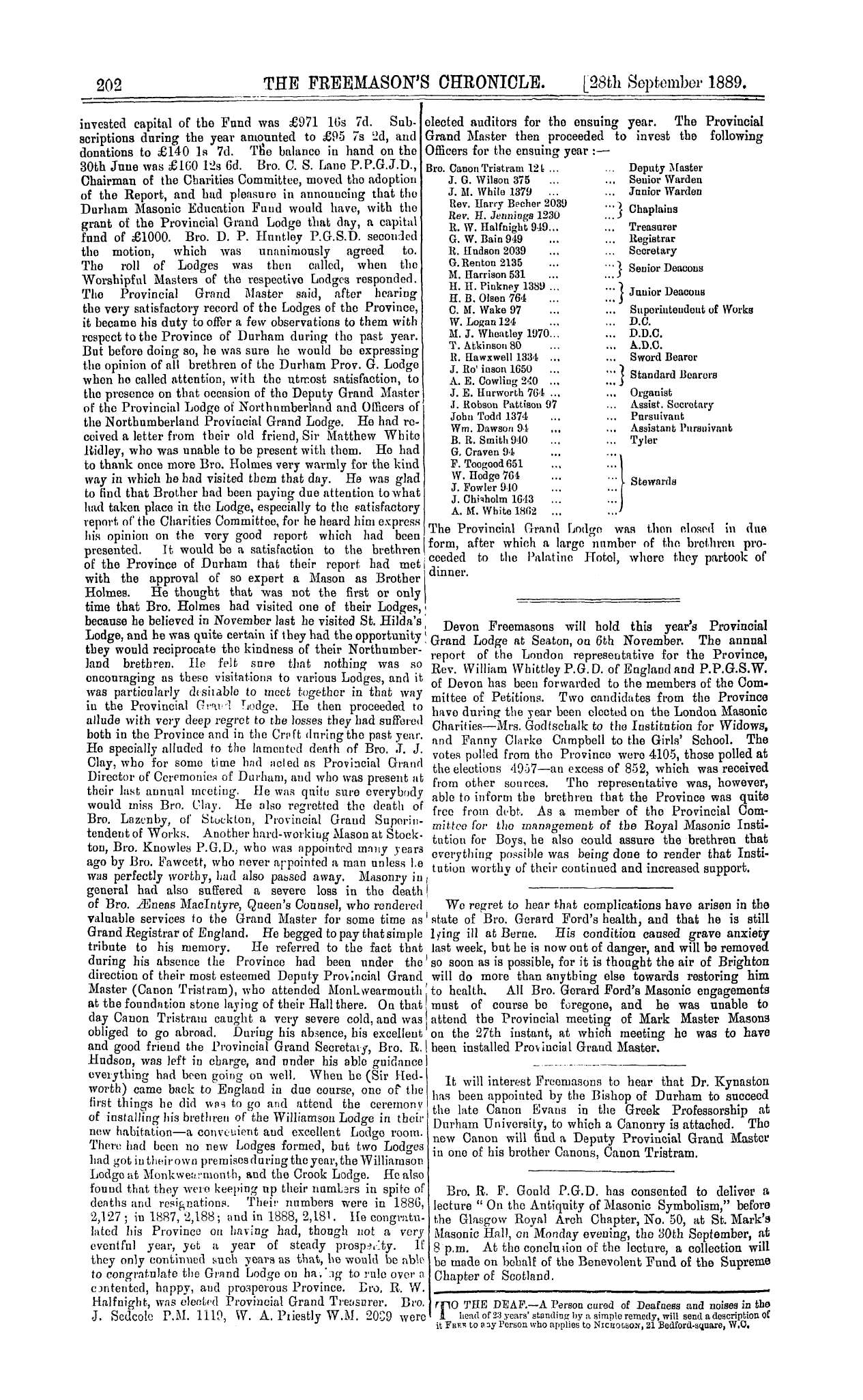 The Freemason's Chronicle: 1889-09-28: 10