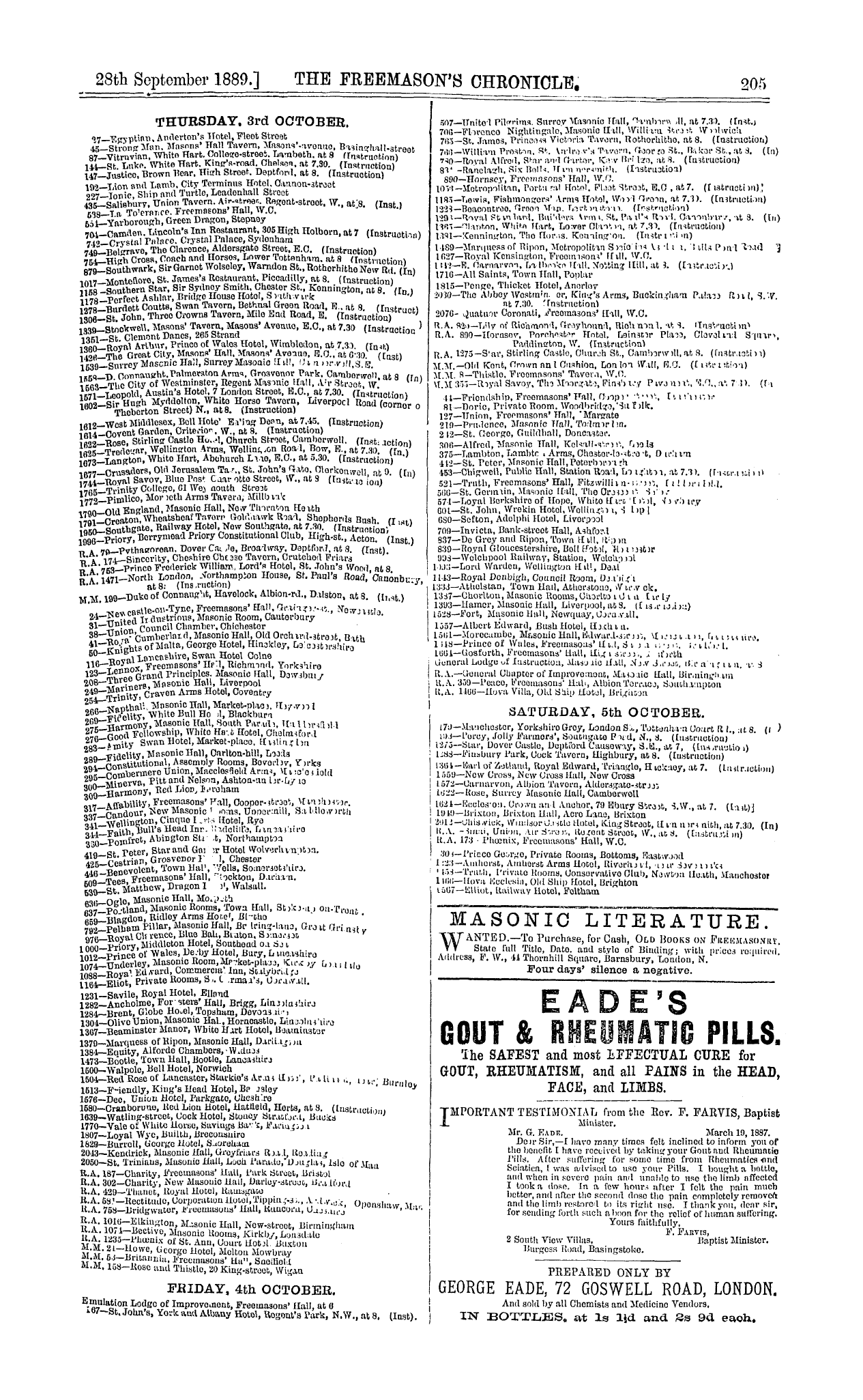 The Freemason's Chronicle: 1889-09-28: 13