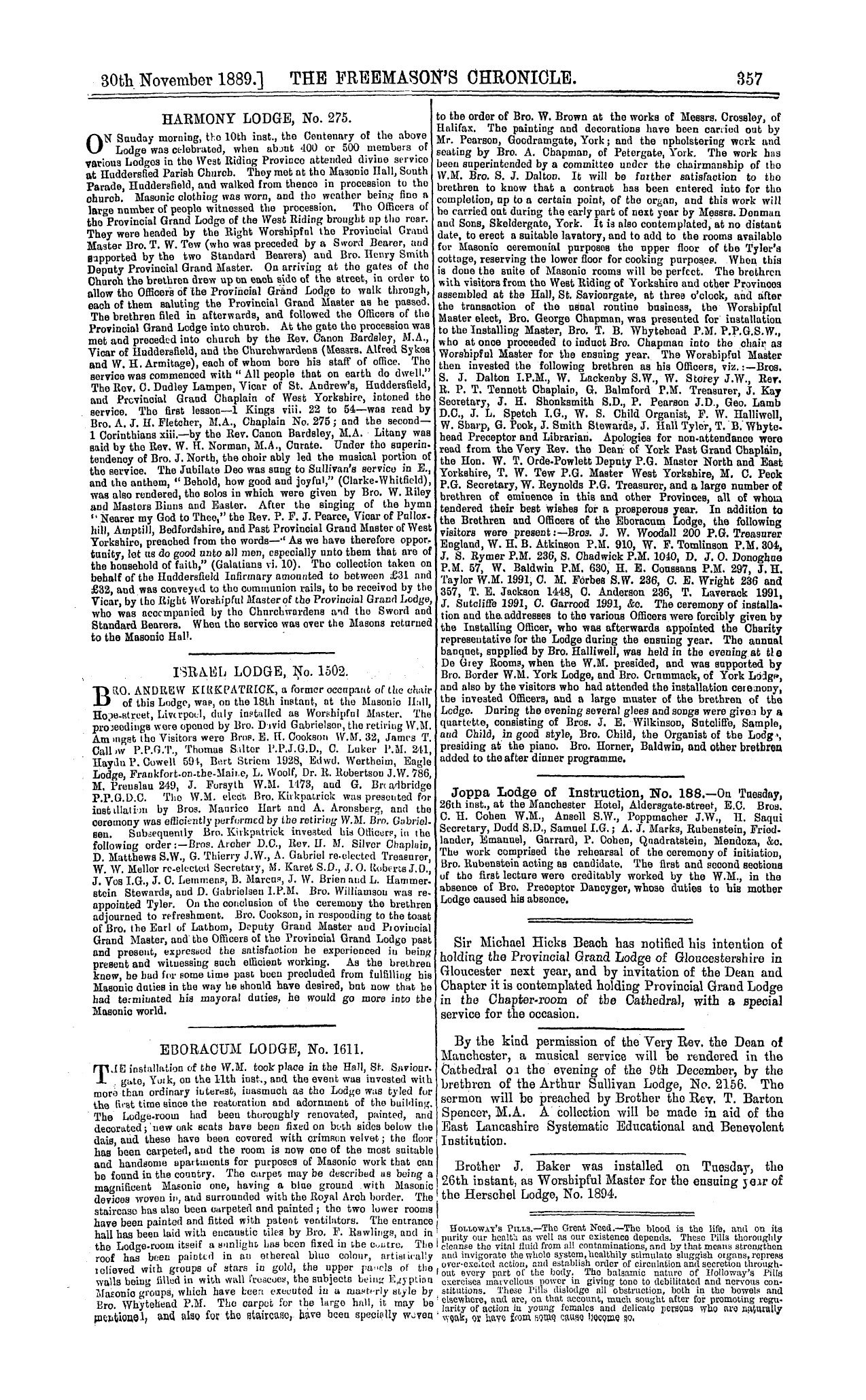 The Freemason's Chronicle: 1889-11-30: 5