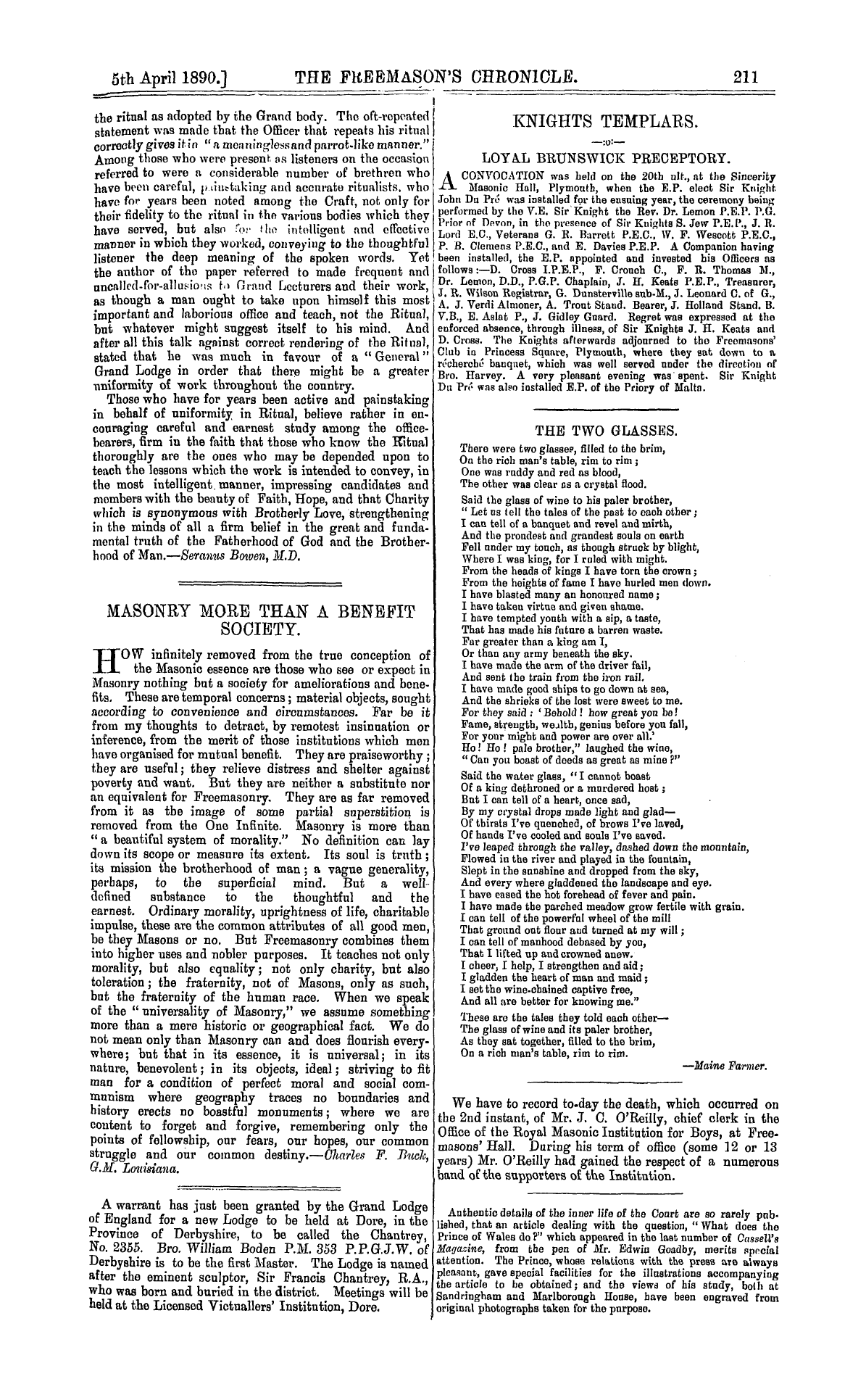 The Freemason's Chronicle: 1890-04-05: 3