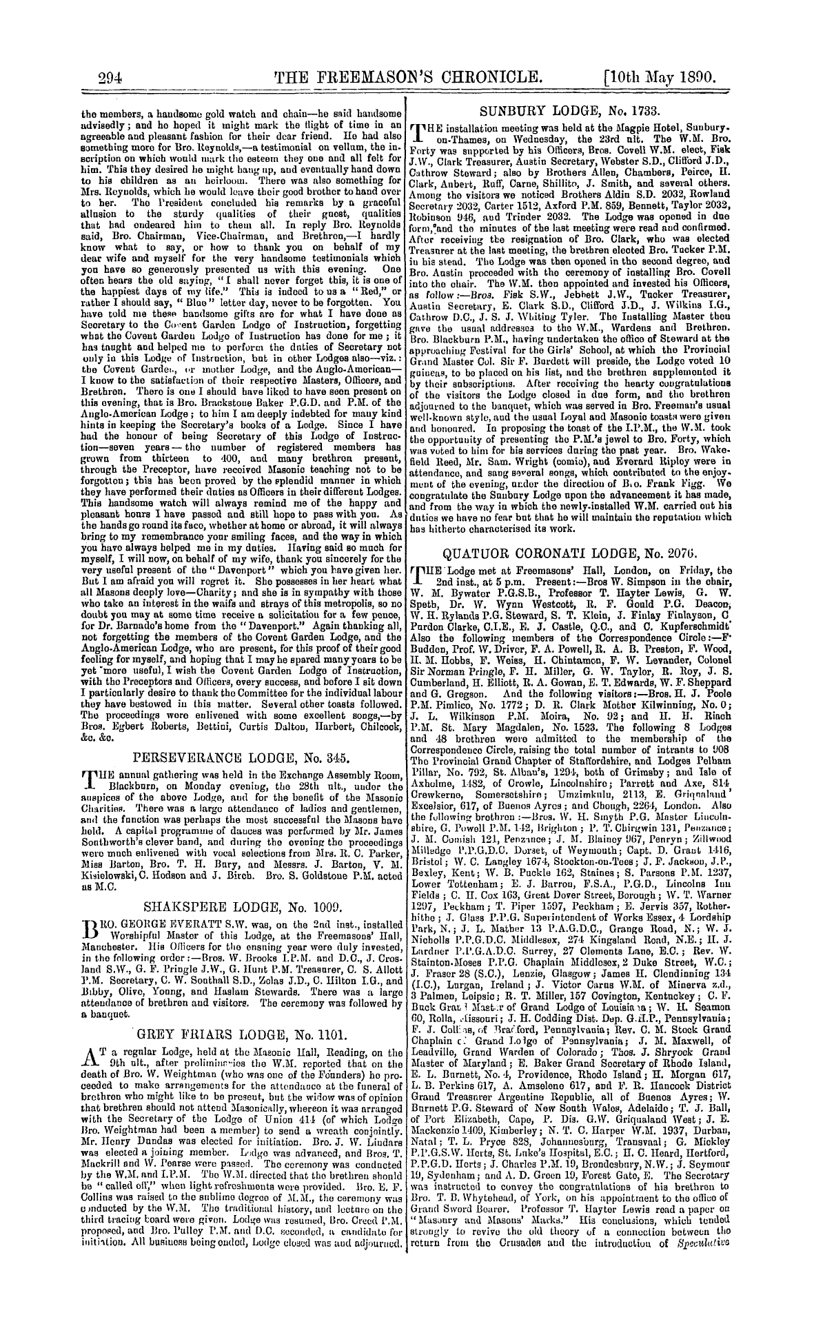 The Freemason's Chronicle: 1890-05-10: 6