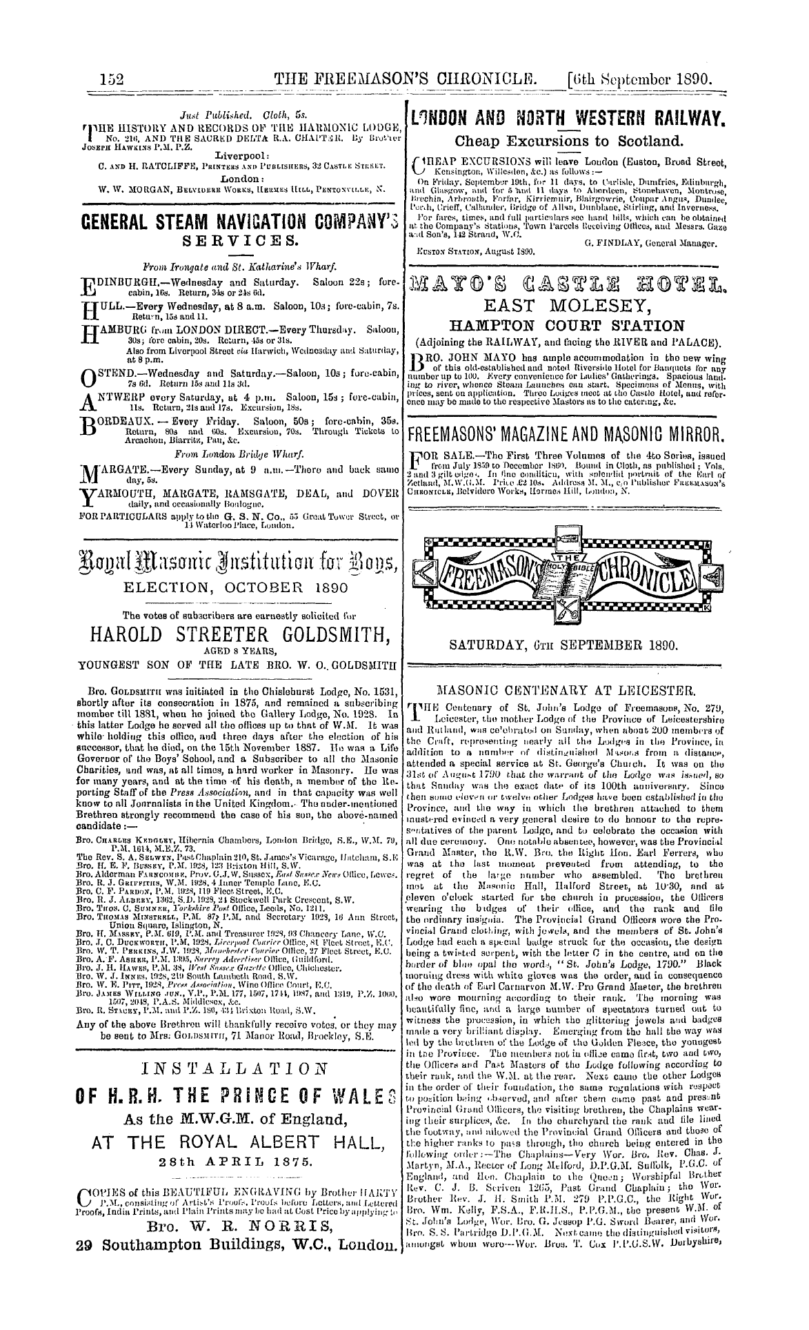 The Freemason's Chronicle: 1890-09-06: 8