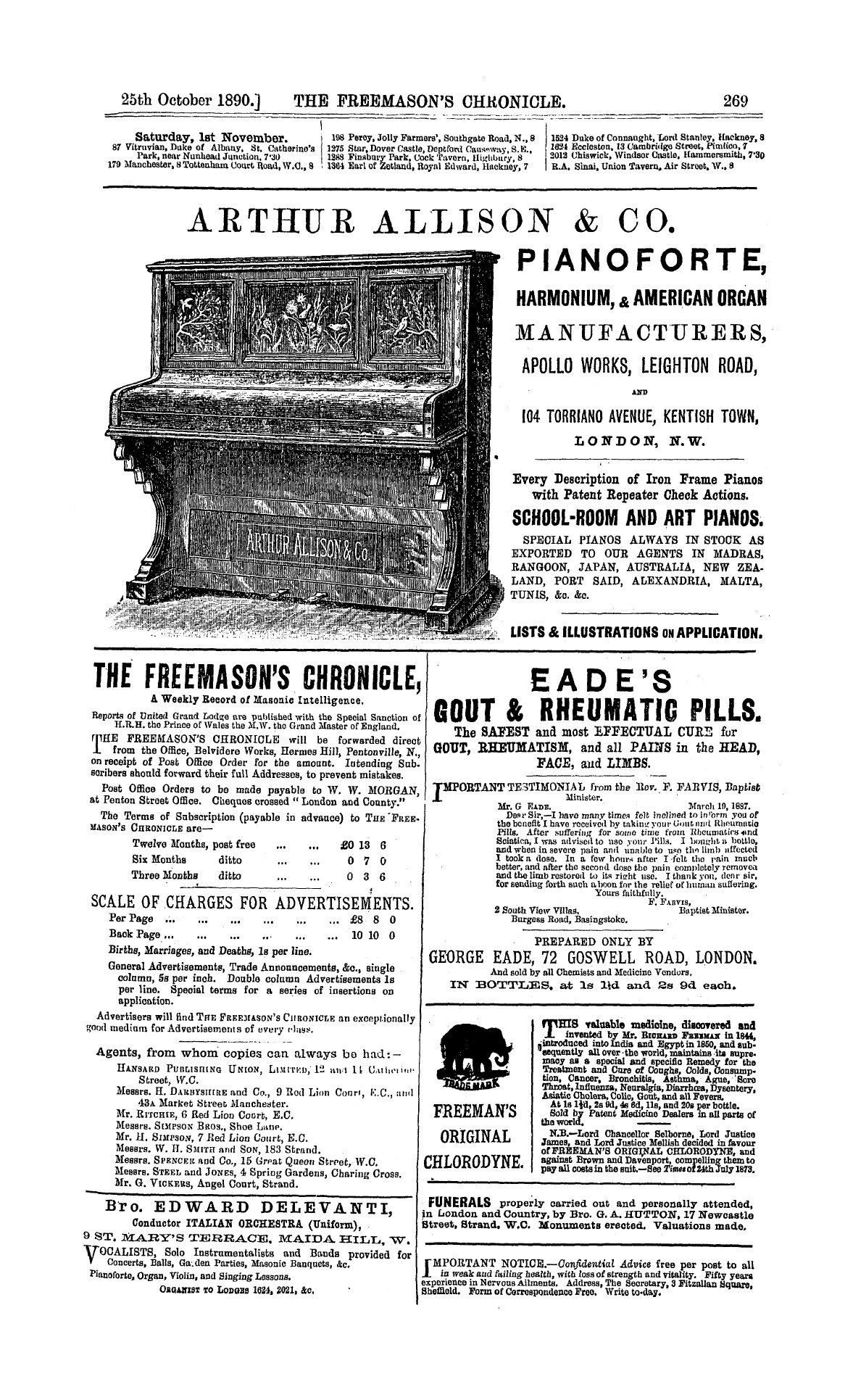 The Freemason's Chronicle: 1890-10-25 - Ad01305