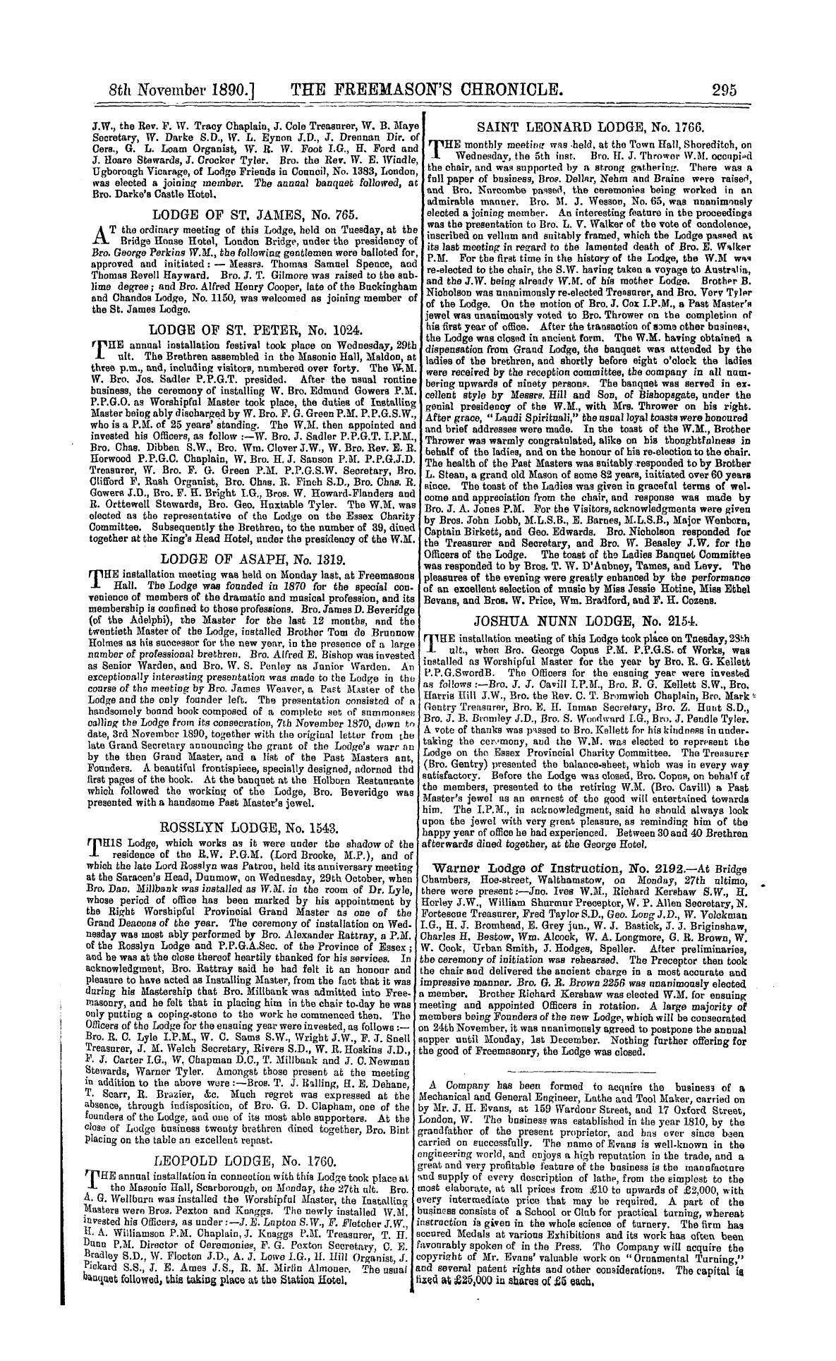 The Freemason's Chronicle: 1890-11-08: 7