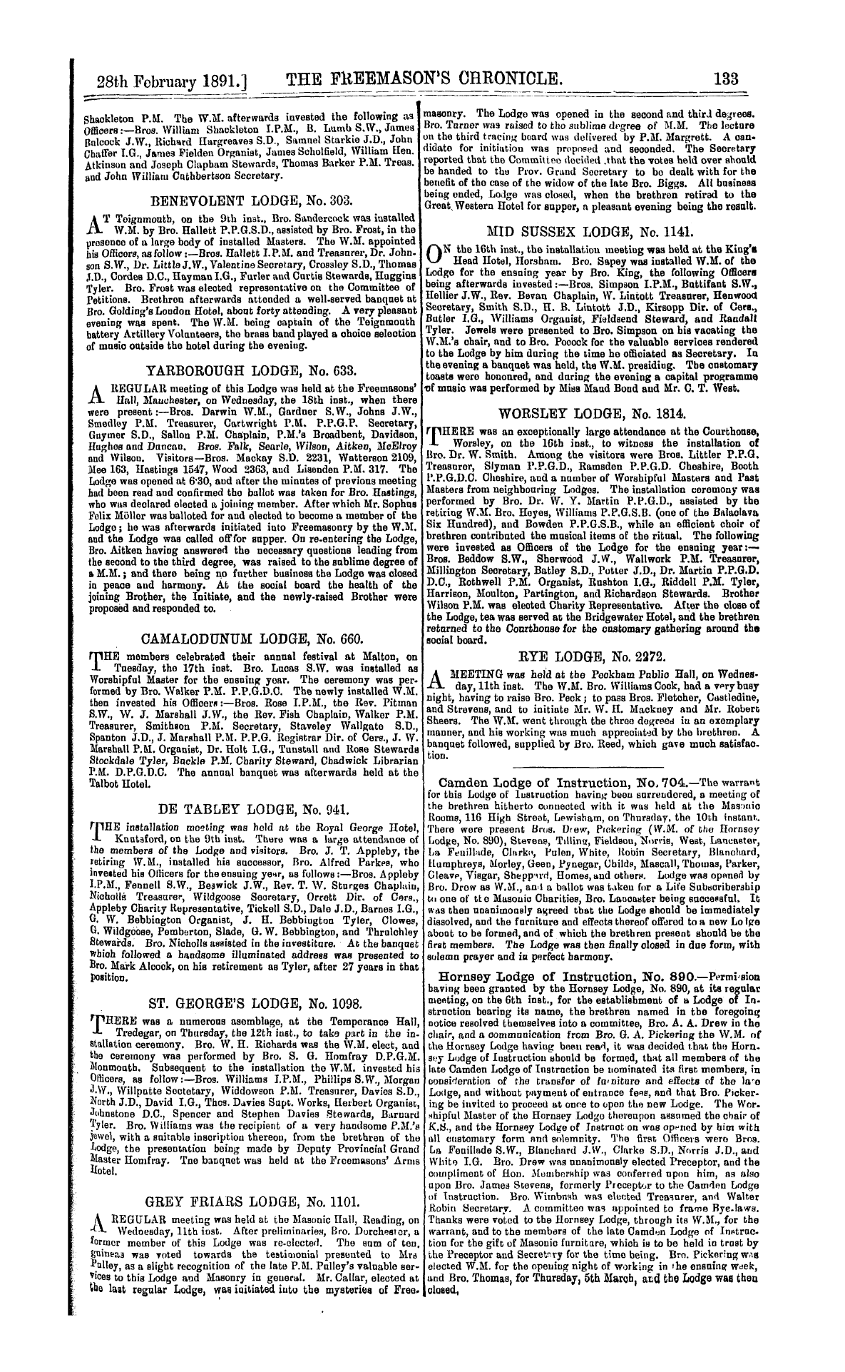 The Freemason's Chronicle: 1891-02-28: 5