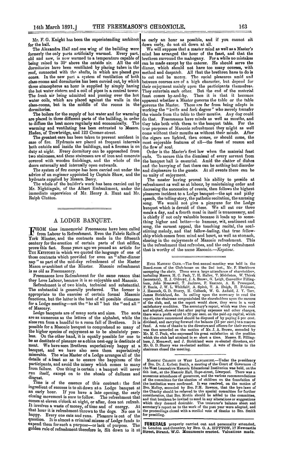 The Freemason's Chronicle: 1891-03-14 - Ar00303