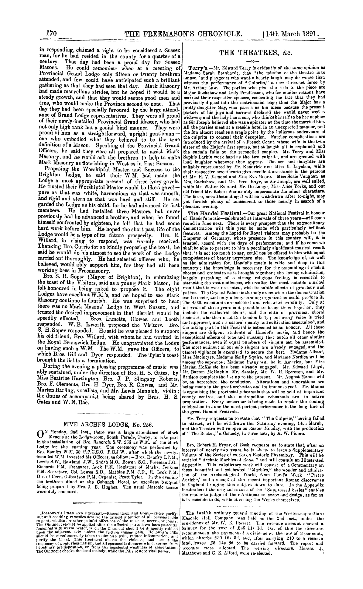 The Freemason's Chronicle: 1891-03-14: 10