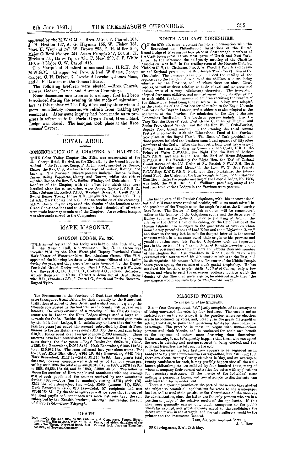 The Freemason's Chronicle: 1891-06-06: 3