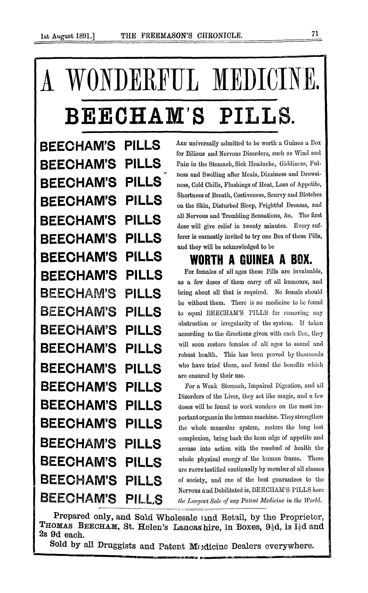 The Freemason's Chronicle: 1891-08-01: 7