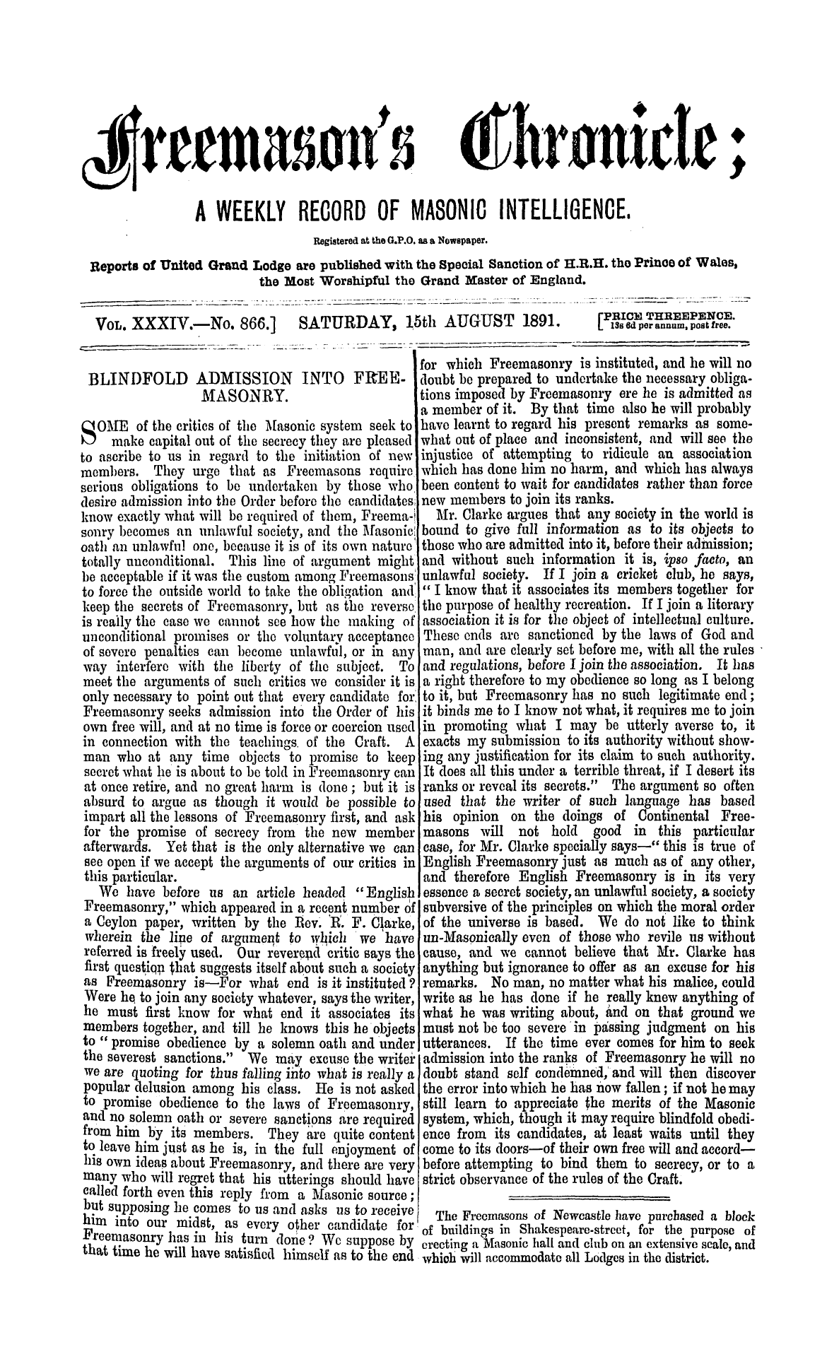 The Freemason's Chronicle