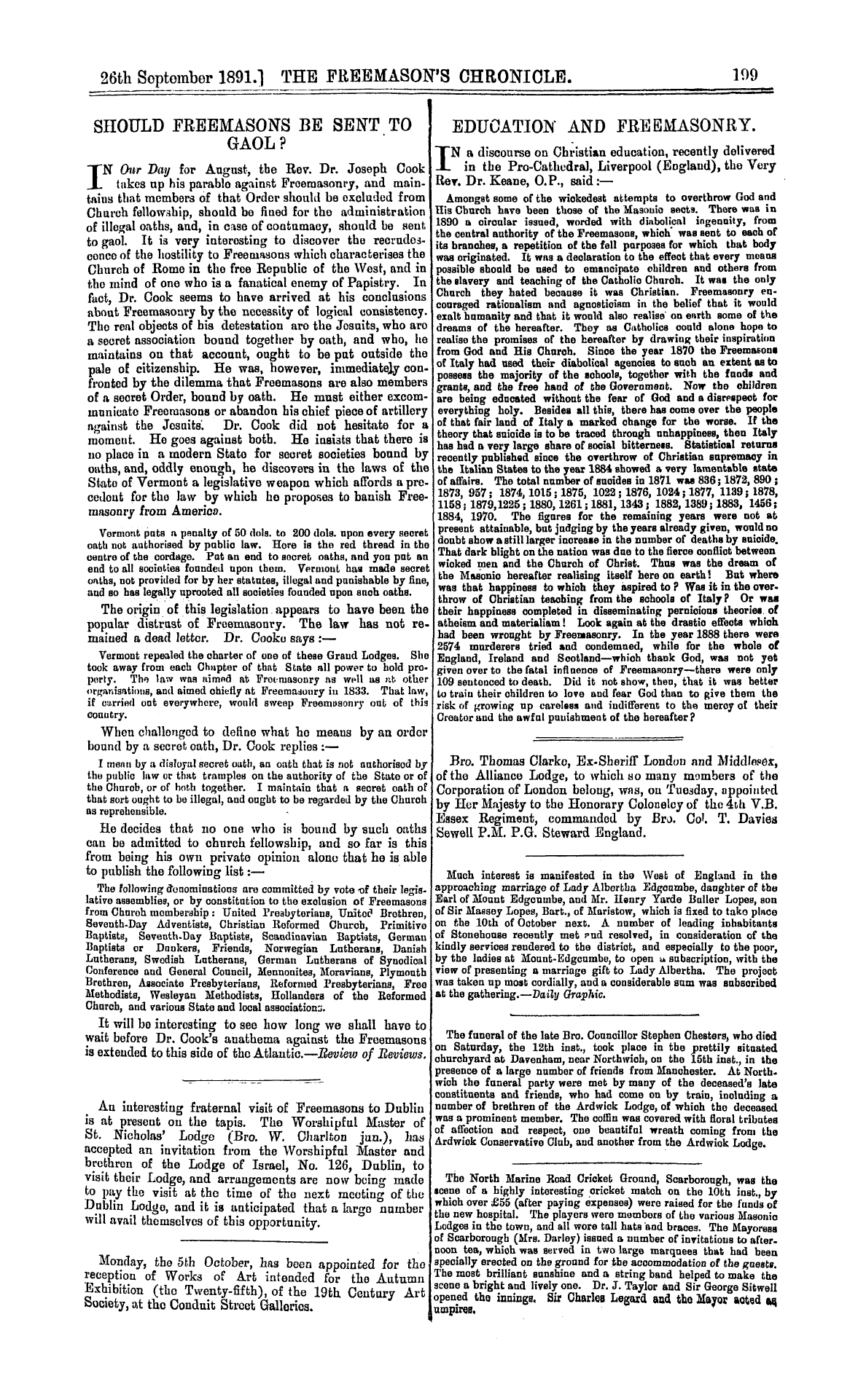 The Freemason's Chronicle: 1891-09-26: 7