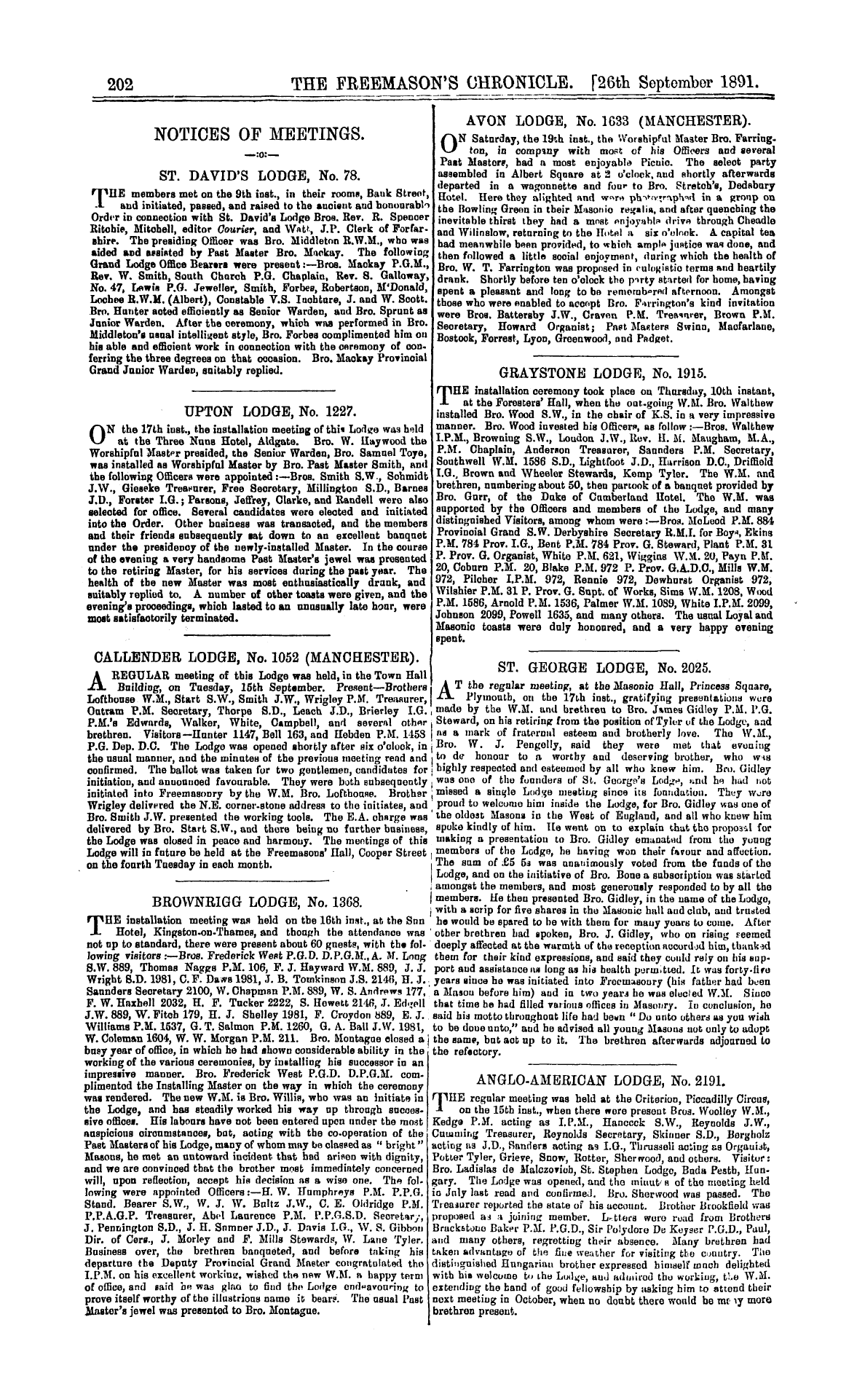 The Freemason's Chronicle: 1891-09-26: 10
