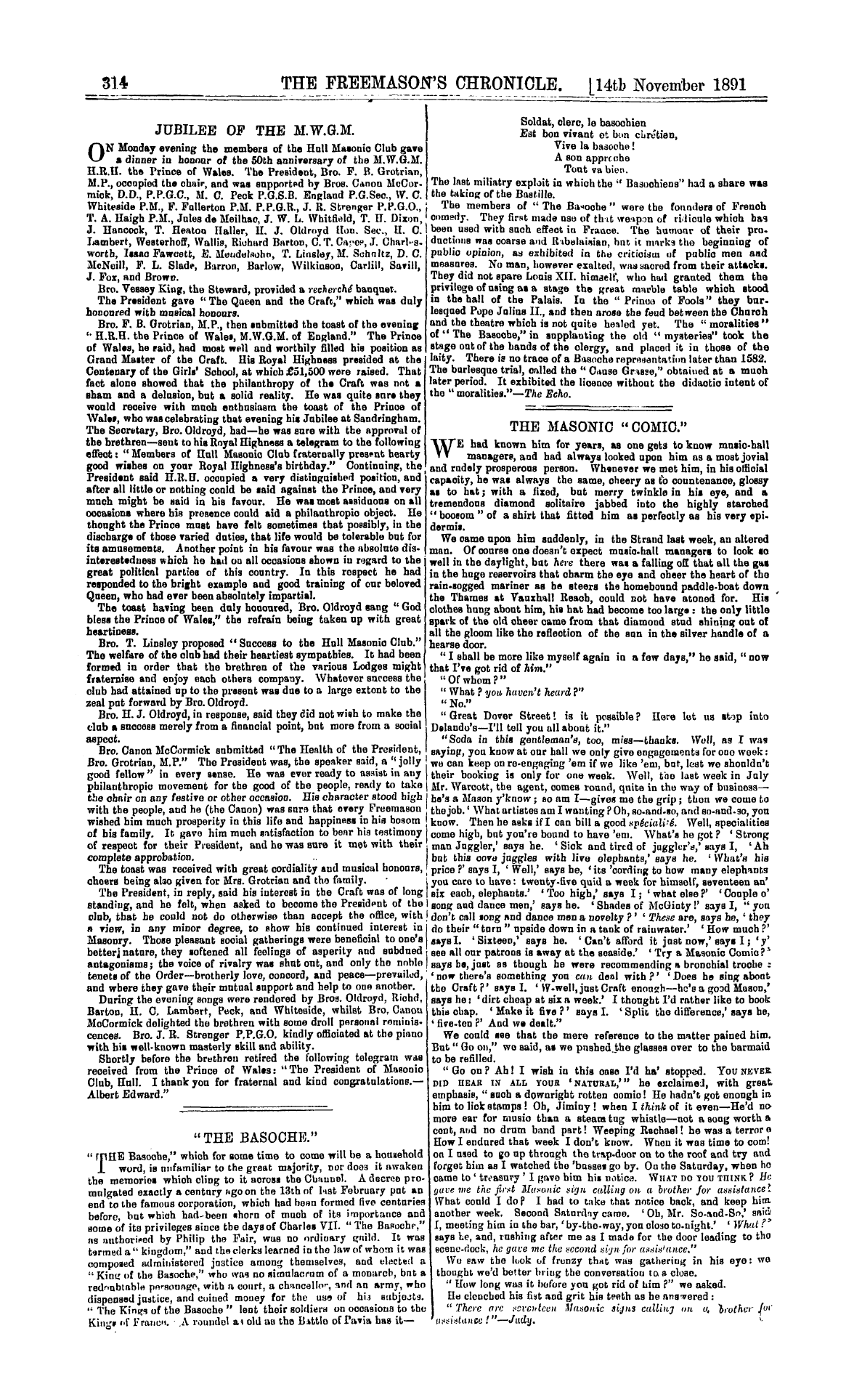 The Freemason's Chronicle: 1891-11-14: 10