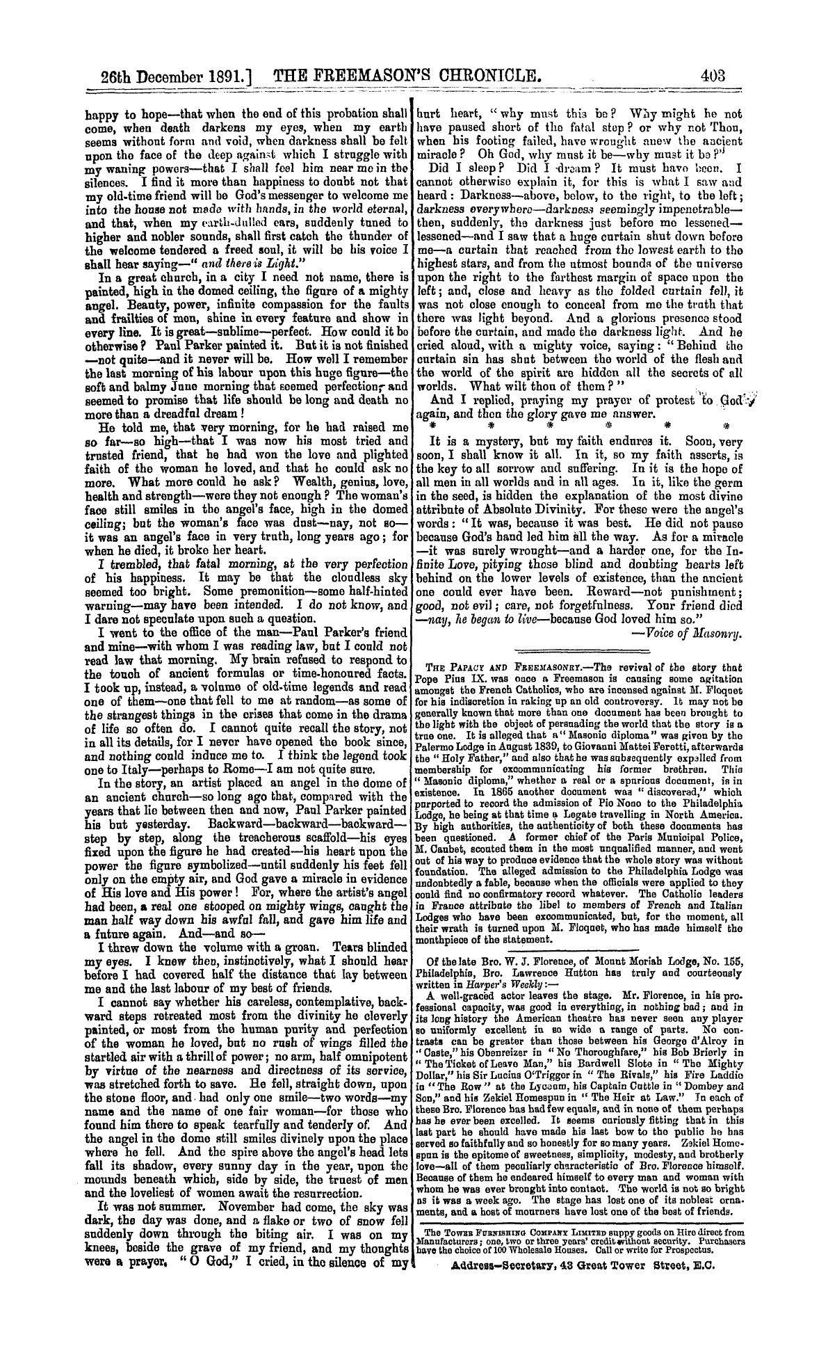 The Freemason's Chronicle: 1891-12-26: 3