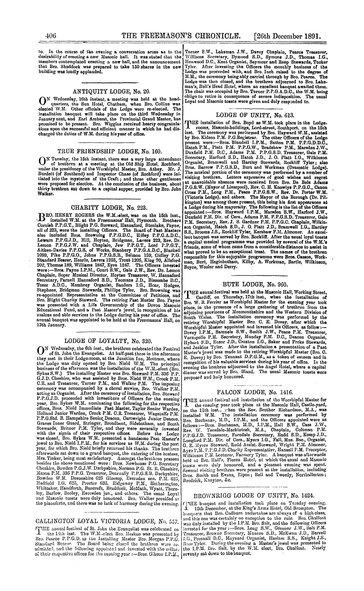 The Freemason's Chronicle: 1891-12-26: 6