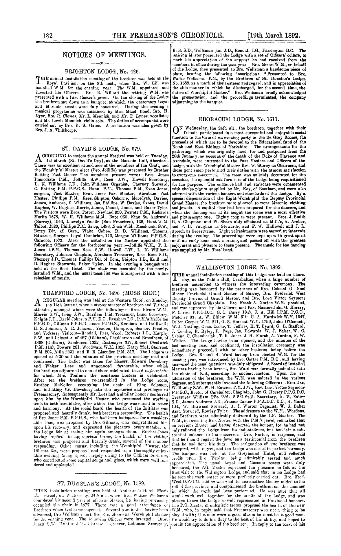 The Freemason's Chronicle: 1892-03-19: 6