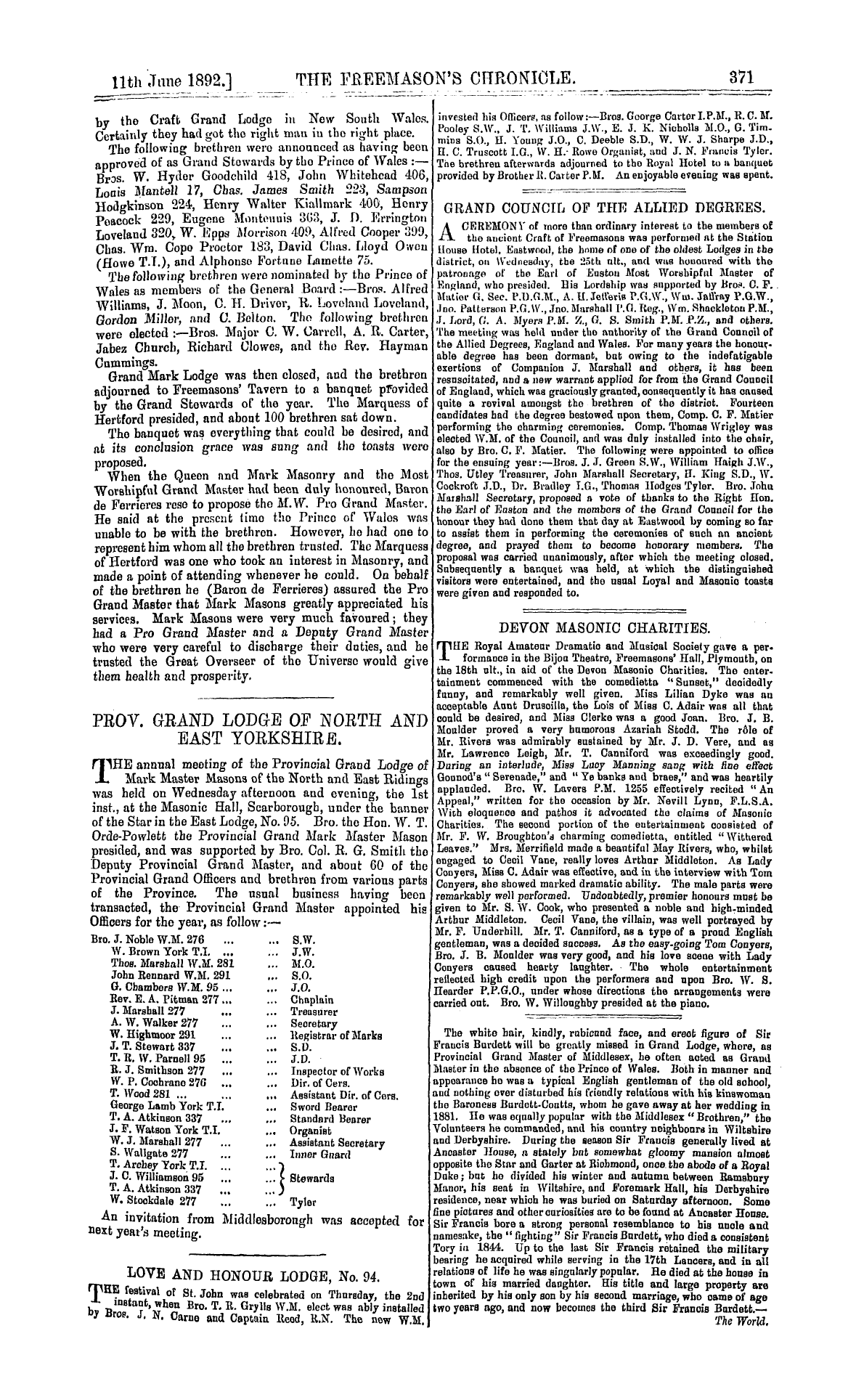 The Freemason's Chronicle: 1892-06-11: 3